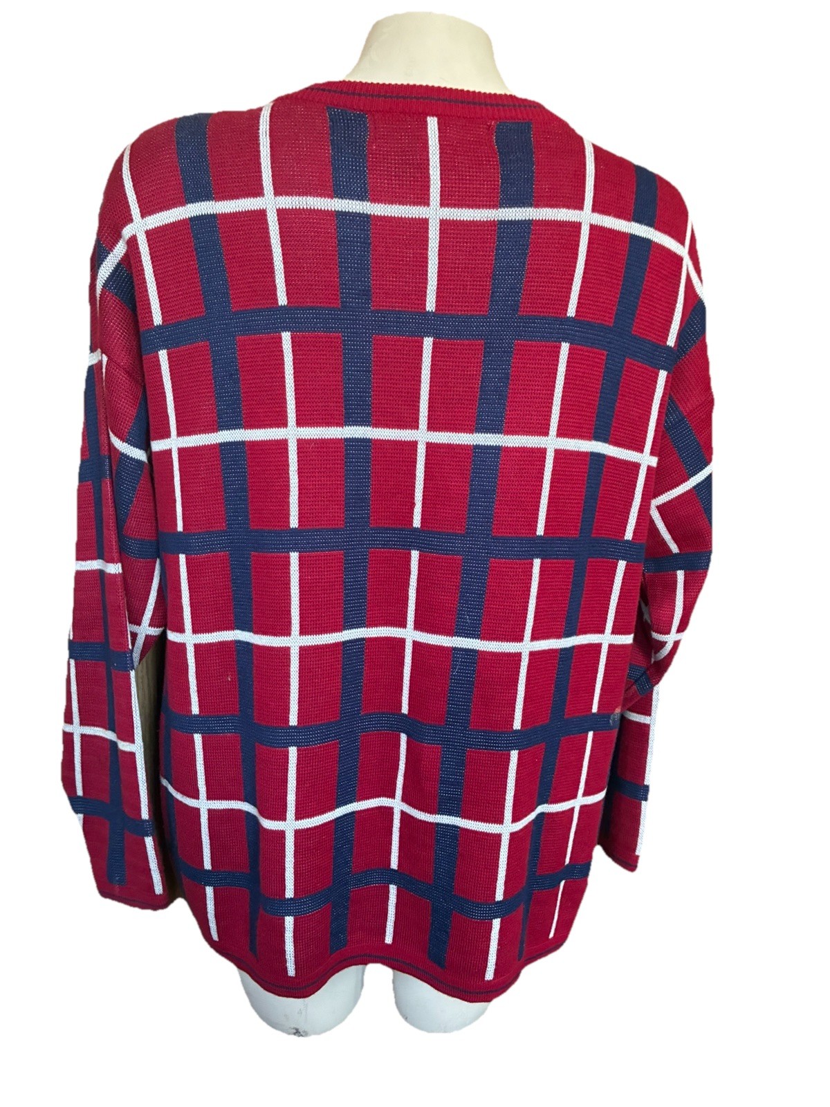 Chaus Scottie Dog Sweater Red Knit Top M Vtg Y2k New Old Stock Pet lover Sport