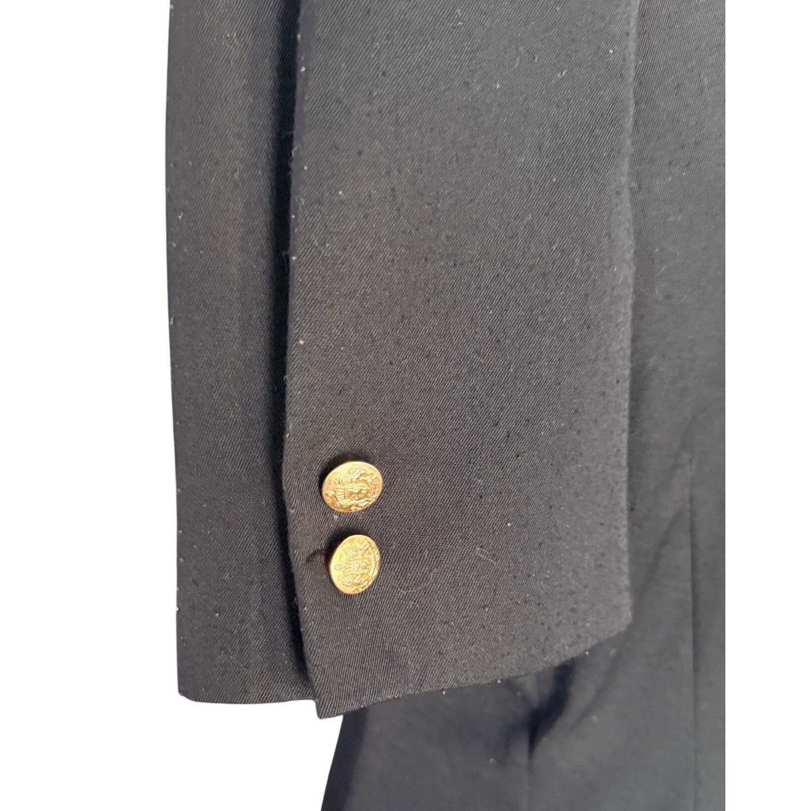 Kasper for ASL Vintage Black Double Breasted Blazer Dress Gold Buttons Size 8