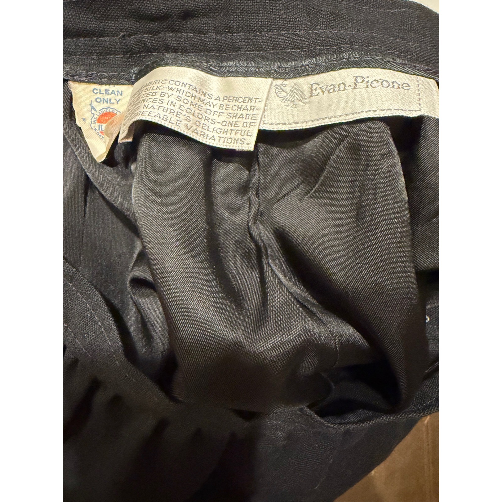 Vtg nwt 80s Evan-Picone Vintage Black Midi Skirt Silk Blend Size 14 career siren