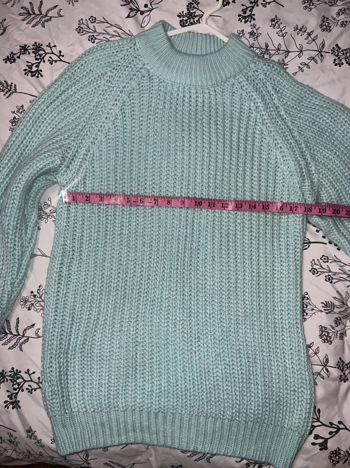 Vintage 90s CSL Mint Mock Neck Chunky Knit Sweater Made in Hong Kong M