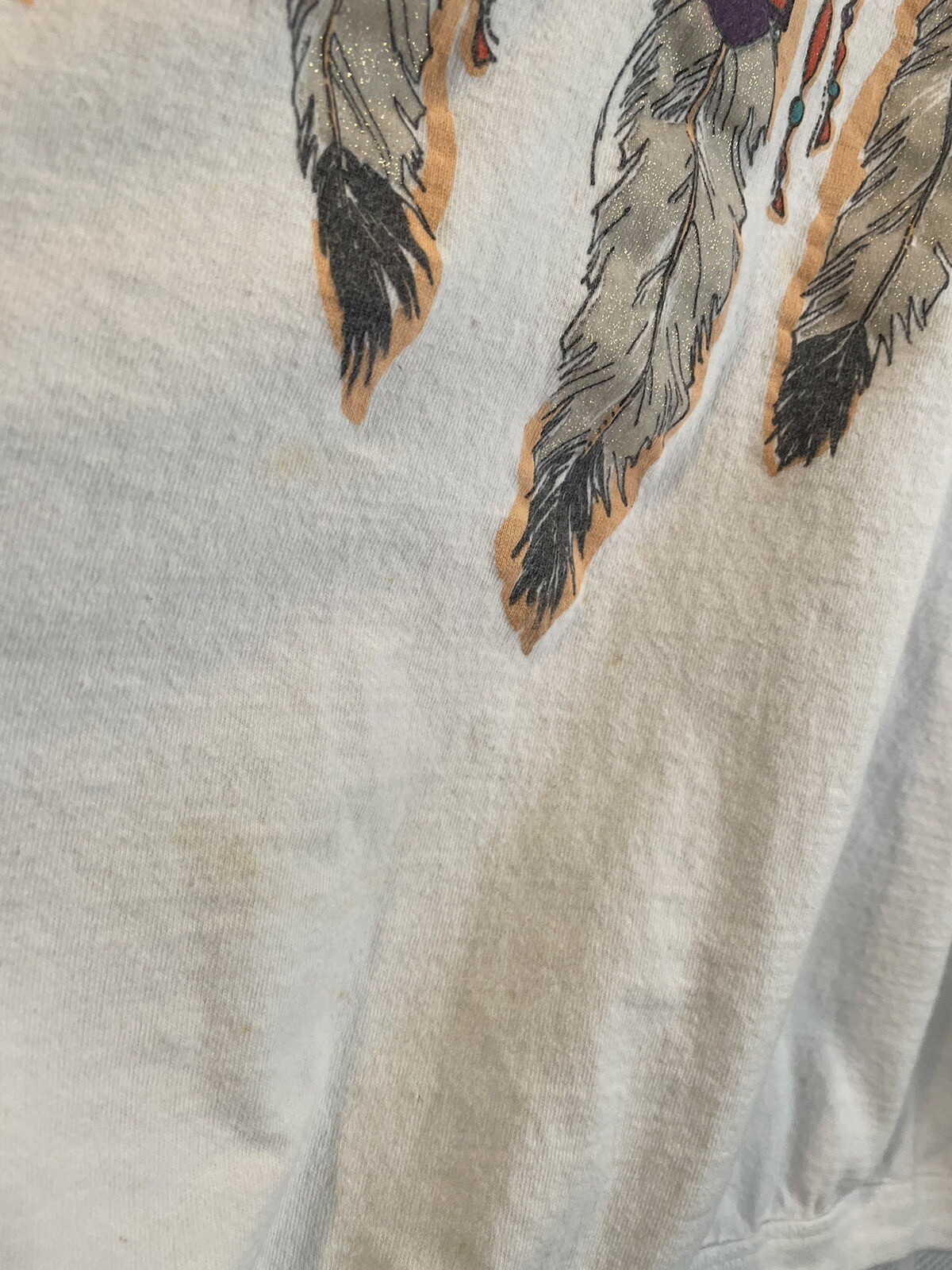 Vintage Harley Davidson Long Sleeve Size Medium Native Feather Print Bloomington