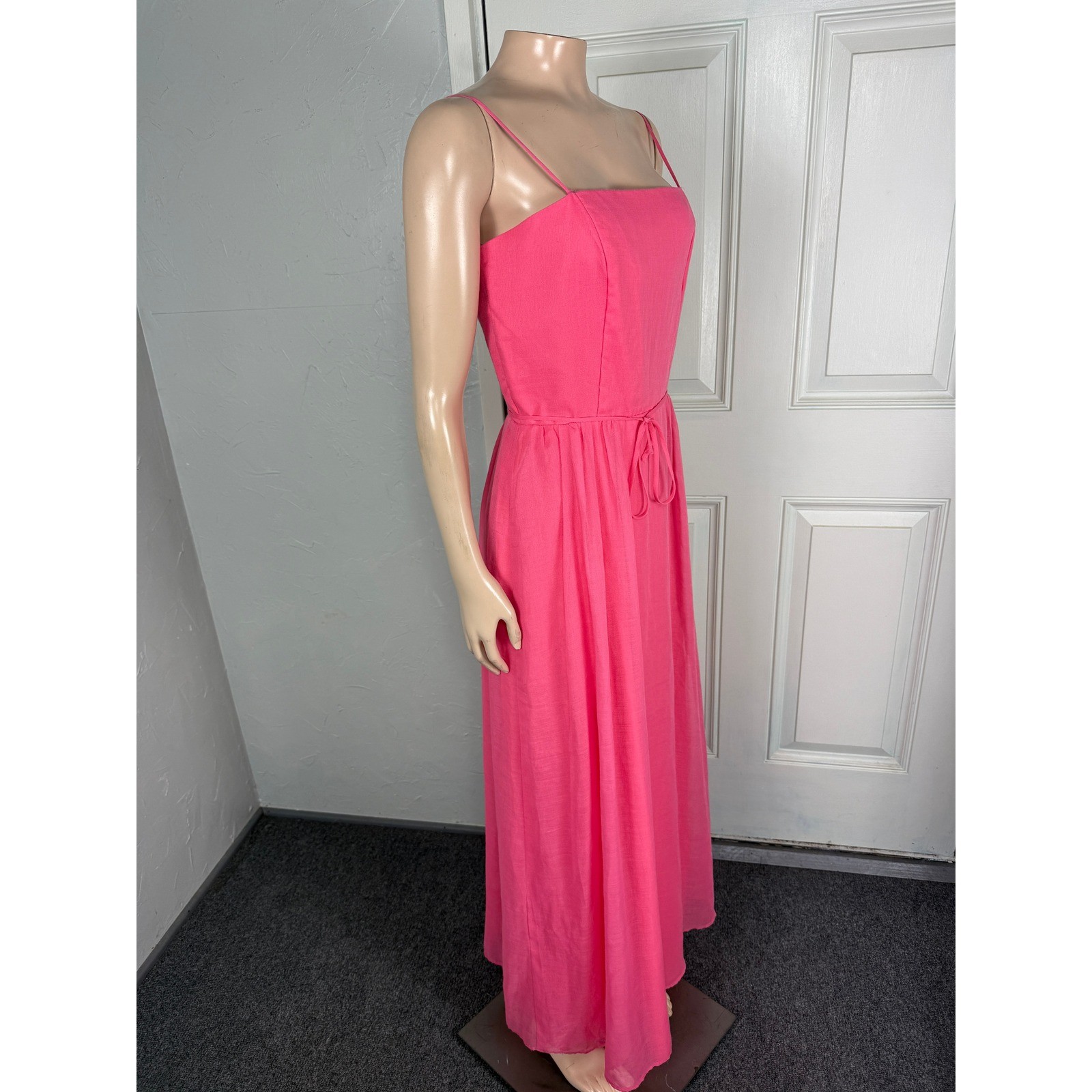 Vintage 70s Bianchi Dress Party Cotton Blend Maxi Long I3-25