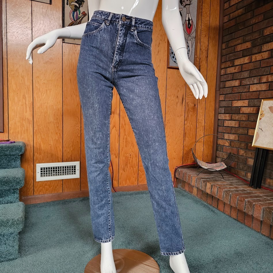 Vtg London Slim Punk Edwin High Waist Skinny Fit Japan Denim Jeans 27 X 32 XS