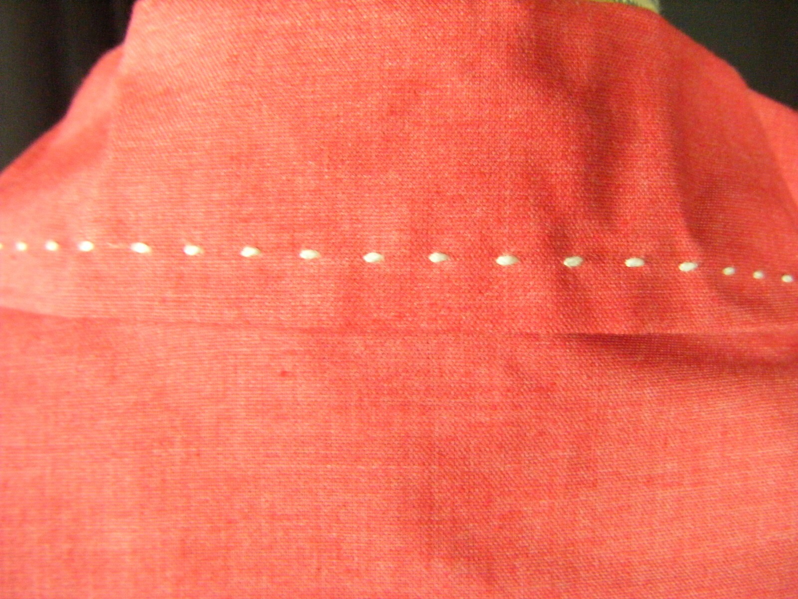 TOP MADE Vtg 70-80s Red White Stitches 60s Style Shirt Dress-Bust 49/L-XL