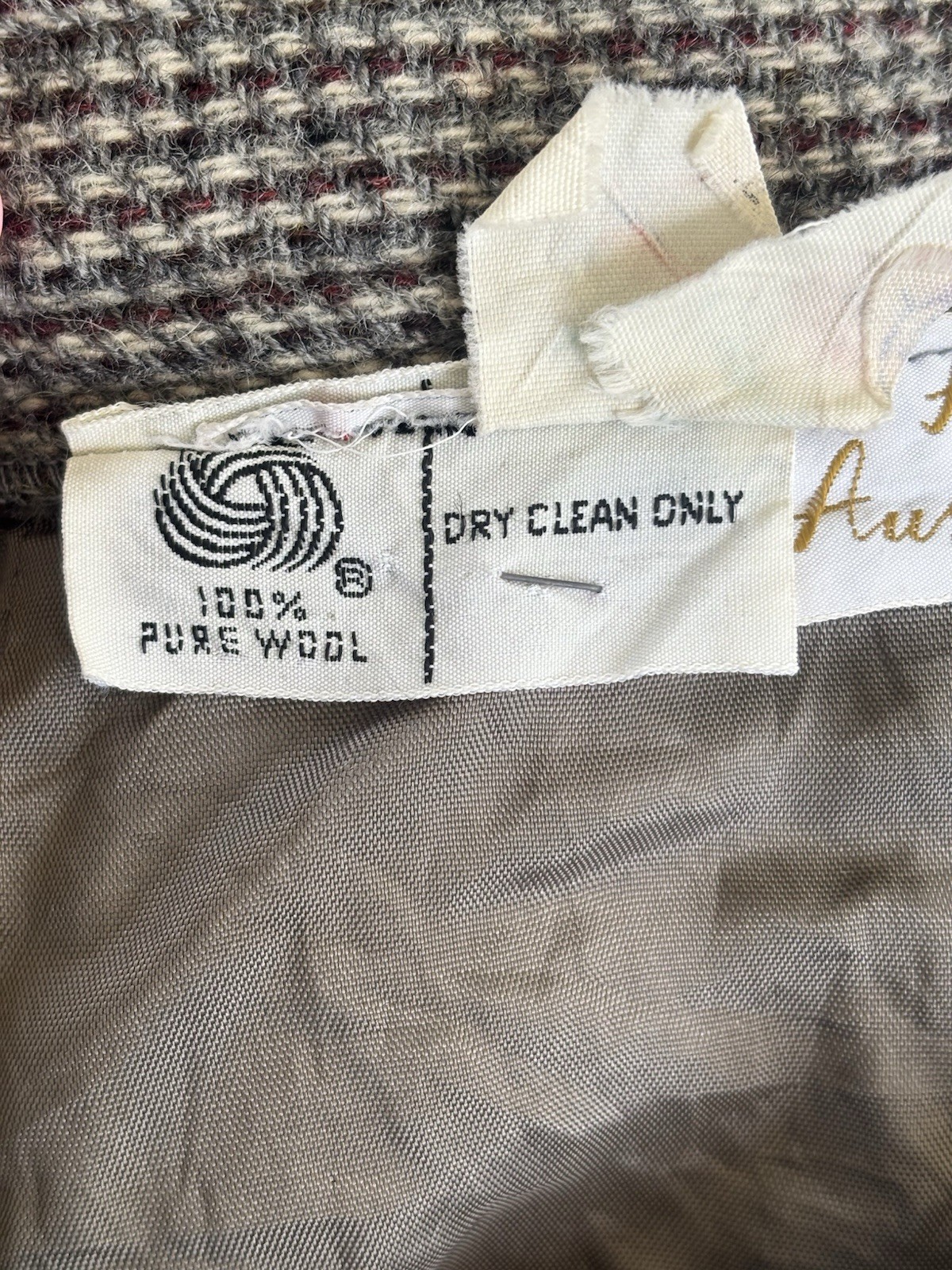 Vintage 70s Austin Hill 100% Wool Skirt Preppy Academia Brown Tweed A-Line