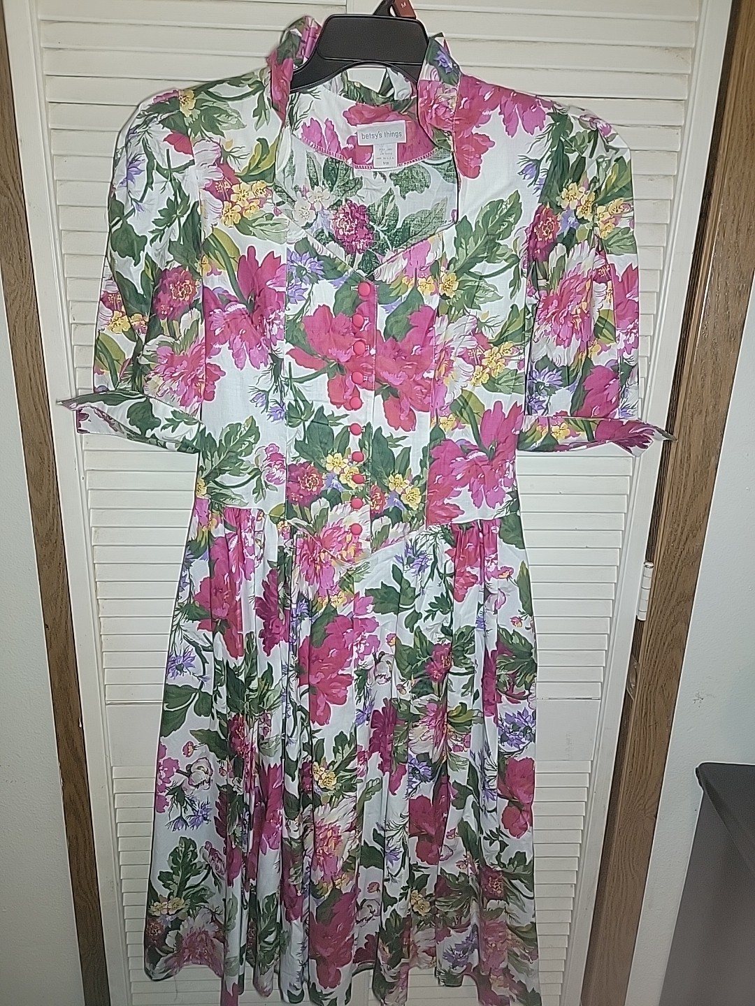 Vintage 80’s Betsey’s Things Summer Party Floral Cottagecore Dress Midi