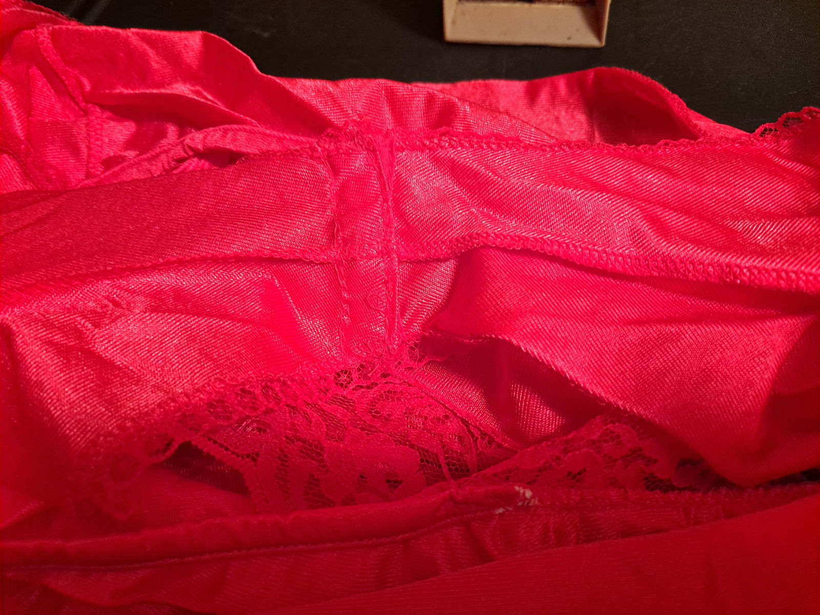 VTG Fantasy Nightwear Red Hi Cut bodysuit Sz Small Negligee USA Snap Crotch
