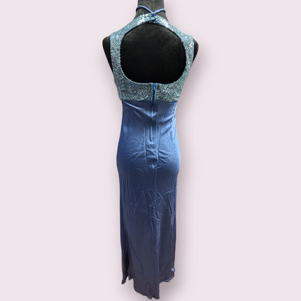 Size 3 Vintage 90s 579 Mermaid Open Back Maxi Prom Dress