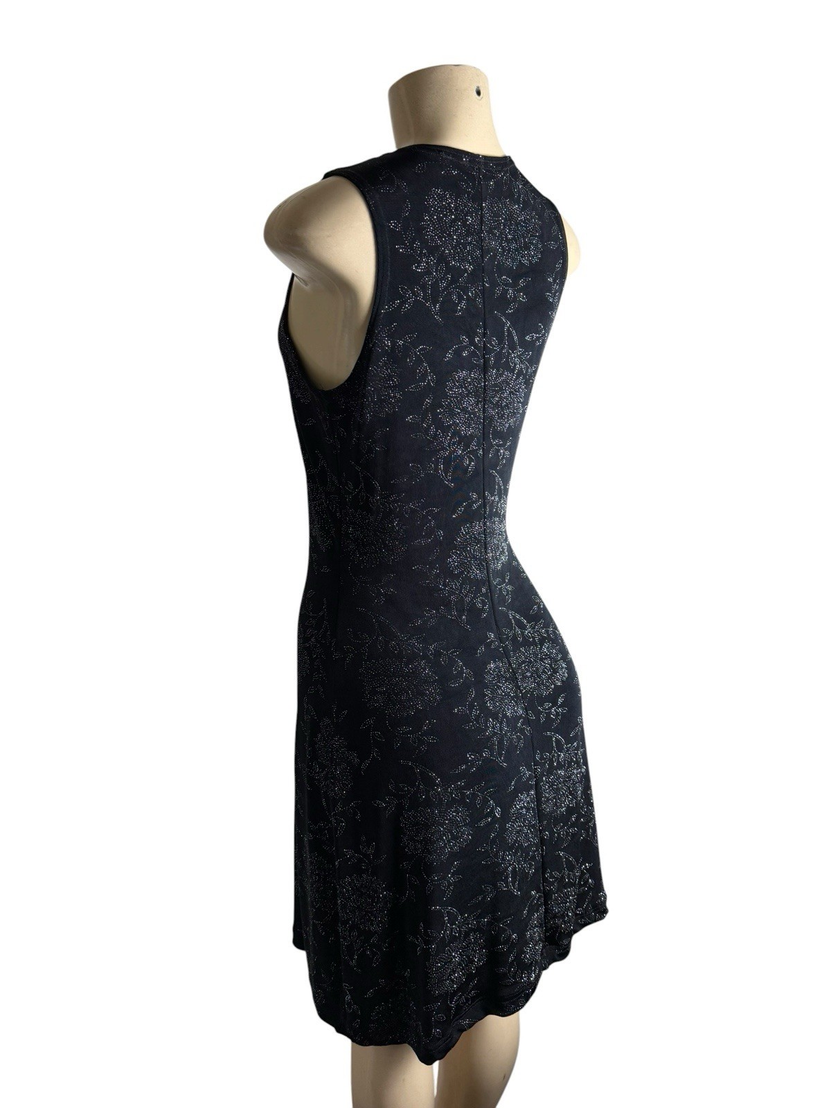 VINTAGE MARIAN & MARAL Black Sleeveless Floral Dress Size M
