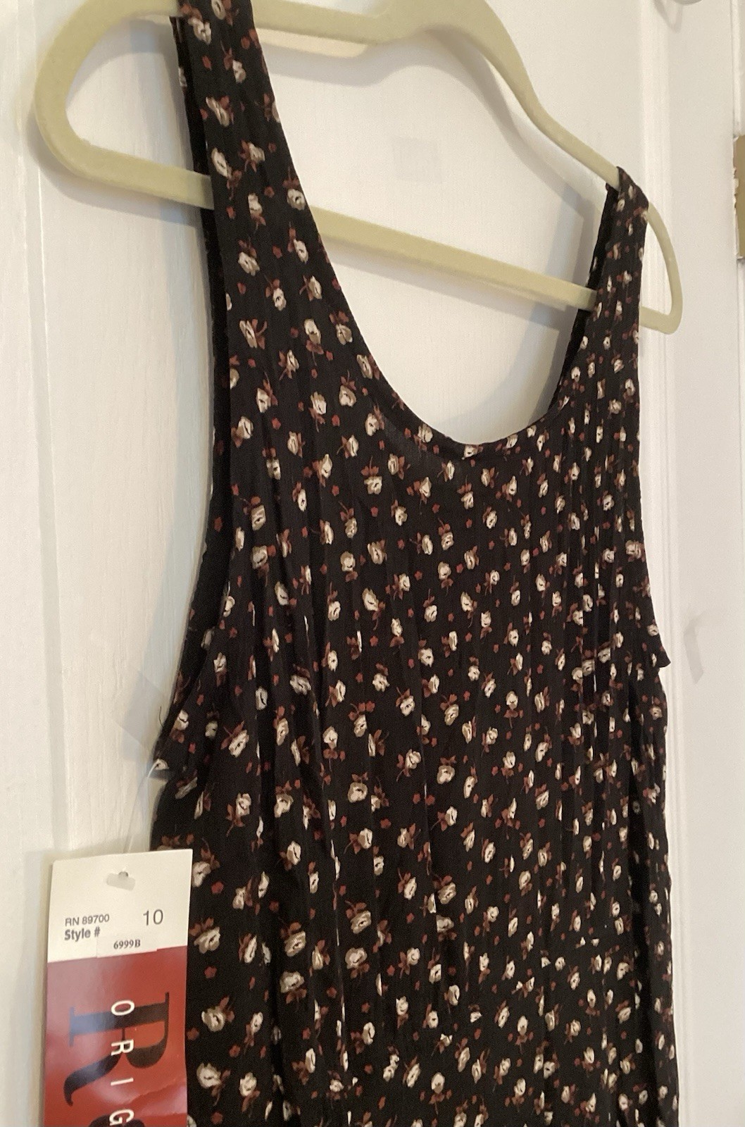 R&K Originals Vintage Maxidress &Cardigan Set Size10 Black/Brown Ditsy Print NWT