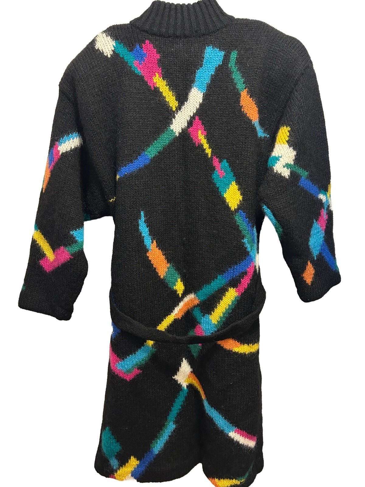 Cervelle Women’s Colorful Vintage Wool Blend Long Sweater Medium
