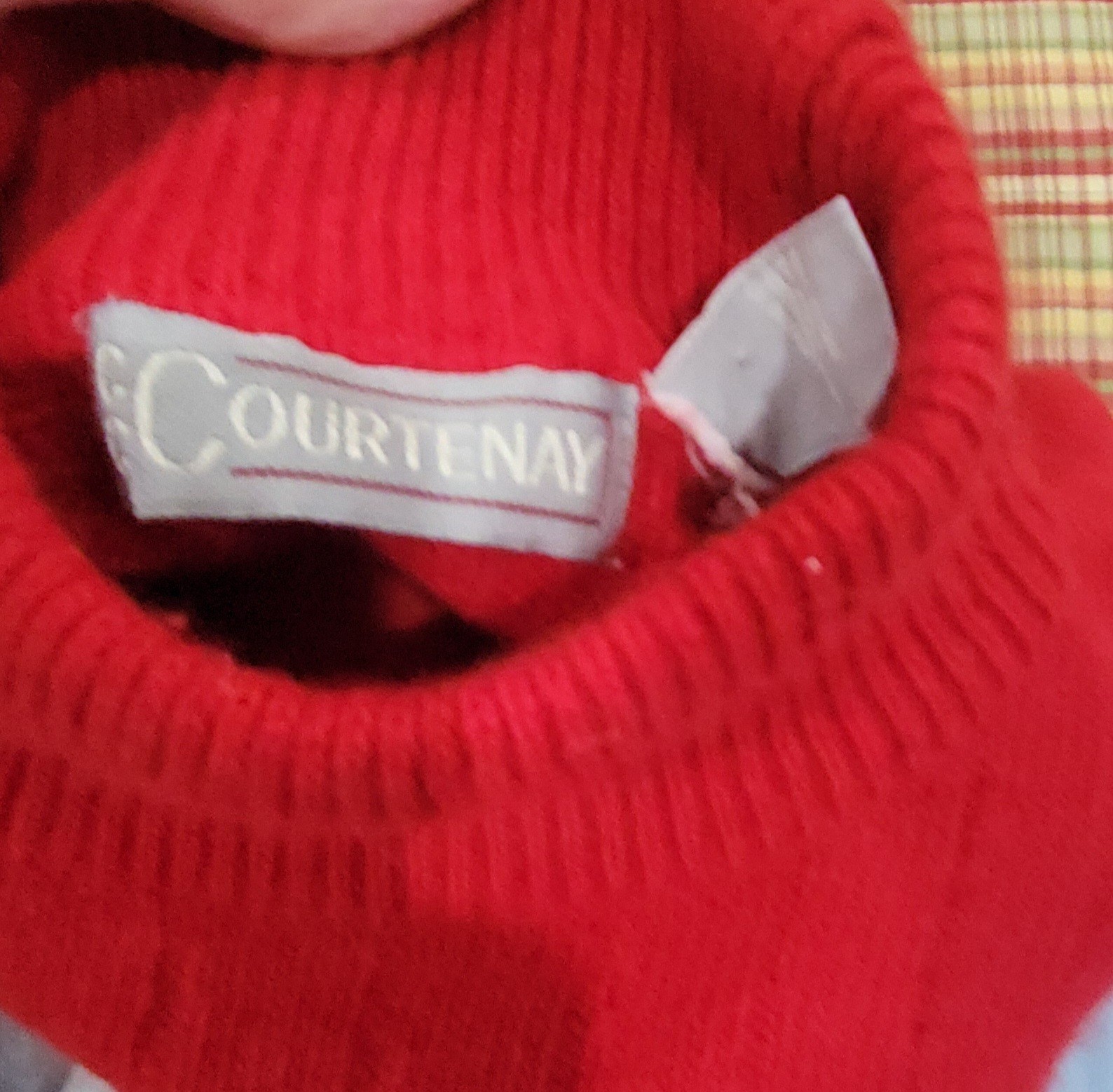 Retro 80s Red Ribbed Pullover Lambswool Vintag Sweater W/Shoulder Pads