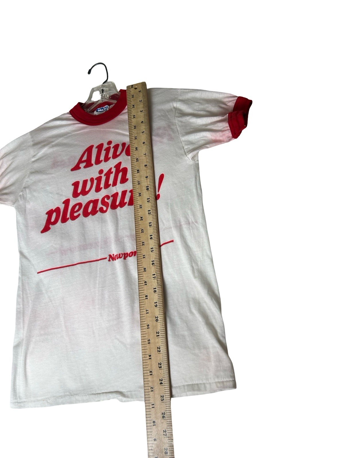 80s Newport Cigarettes Ringer T-Shirt Sz M Red Alive Pleasure Single Stitch READ