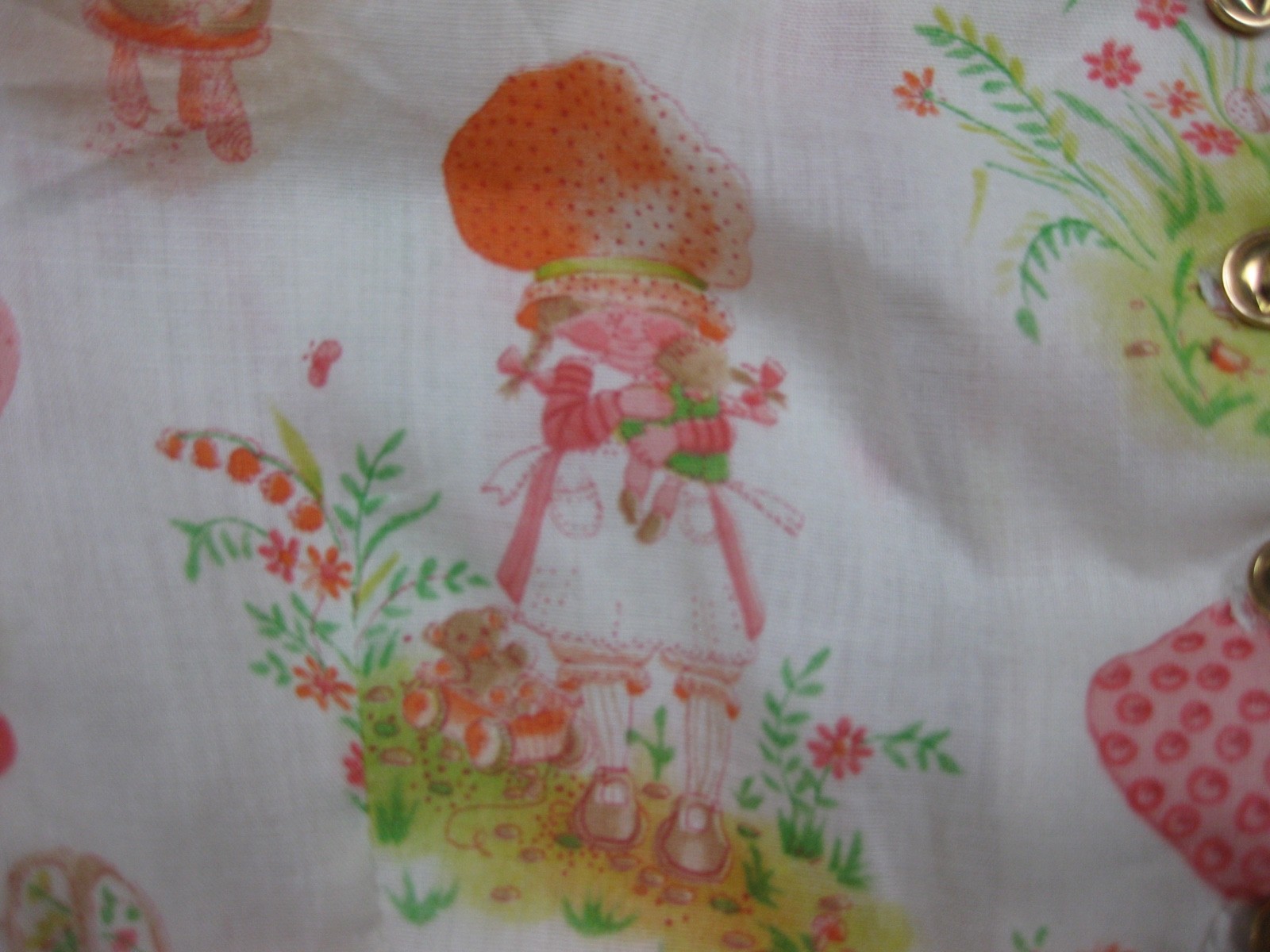 Vintage 70s Strawberry Shortcake Blouse Women’s (S) Button Up Coquette