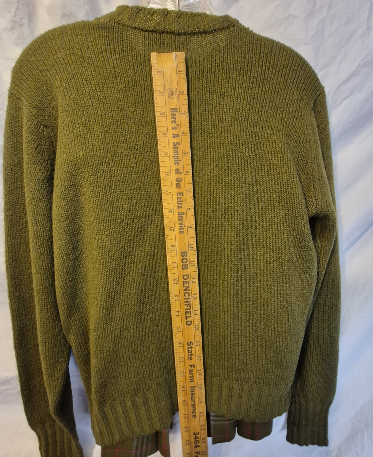 Florence Walsh Sweater And Skirt Green Plaid Vintage Small Medium