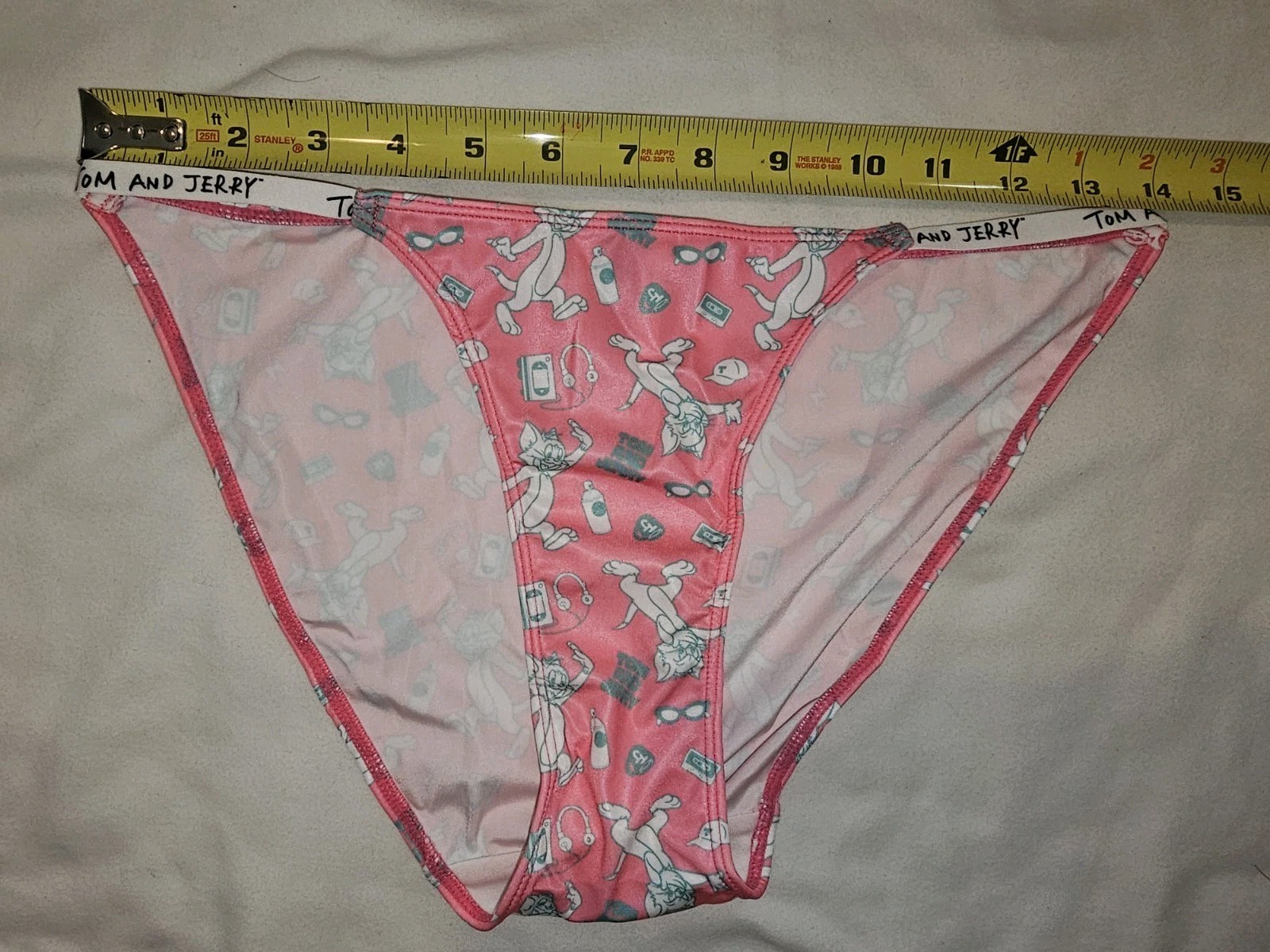 Vintage Cartoon Super Soft String Bikini Panties. Size Large