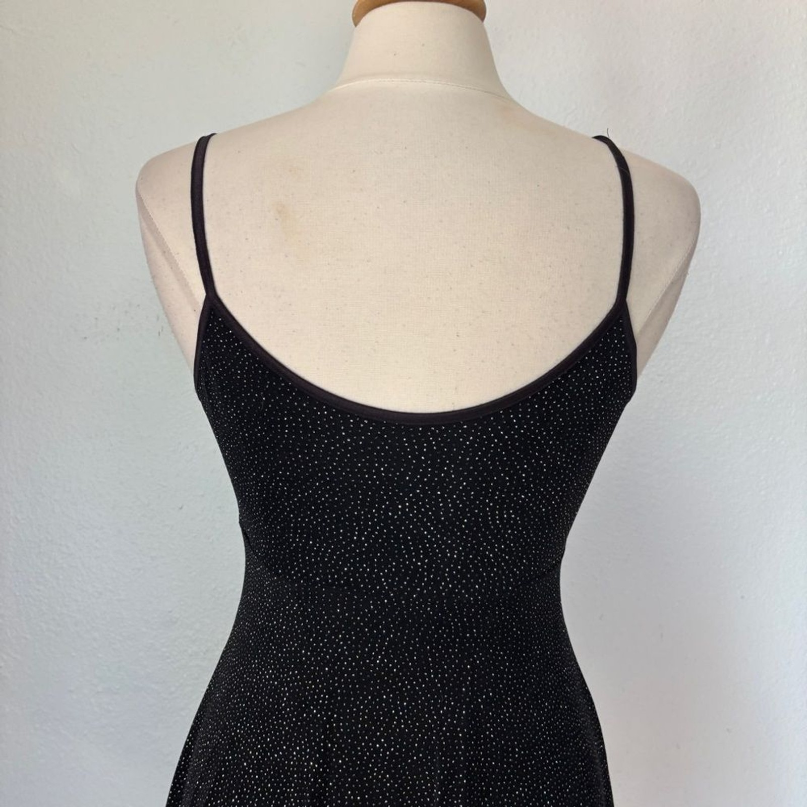 Vintage 90s Roberta Black and Silver Sparkle Mini Cocktail Dress Size Small