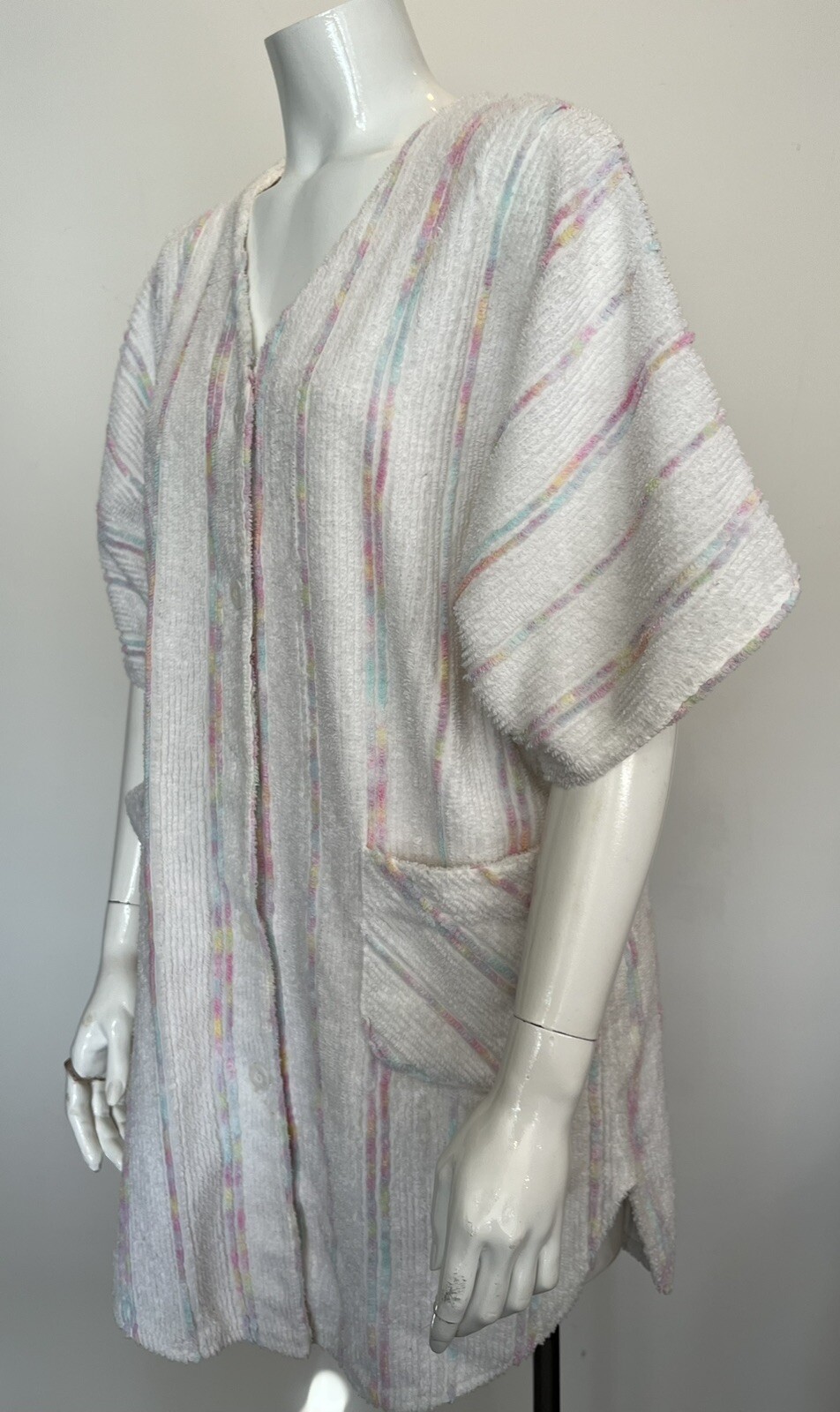 Vintage Terry Cloth Chenille Dress Beach Cover Up 60s Mod USA Made CrownTuft M