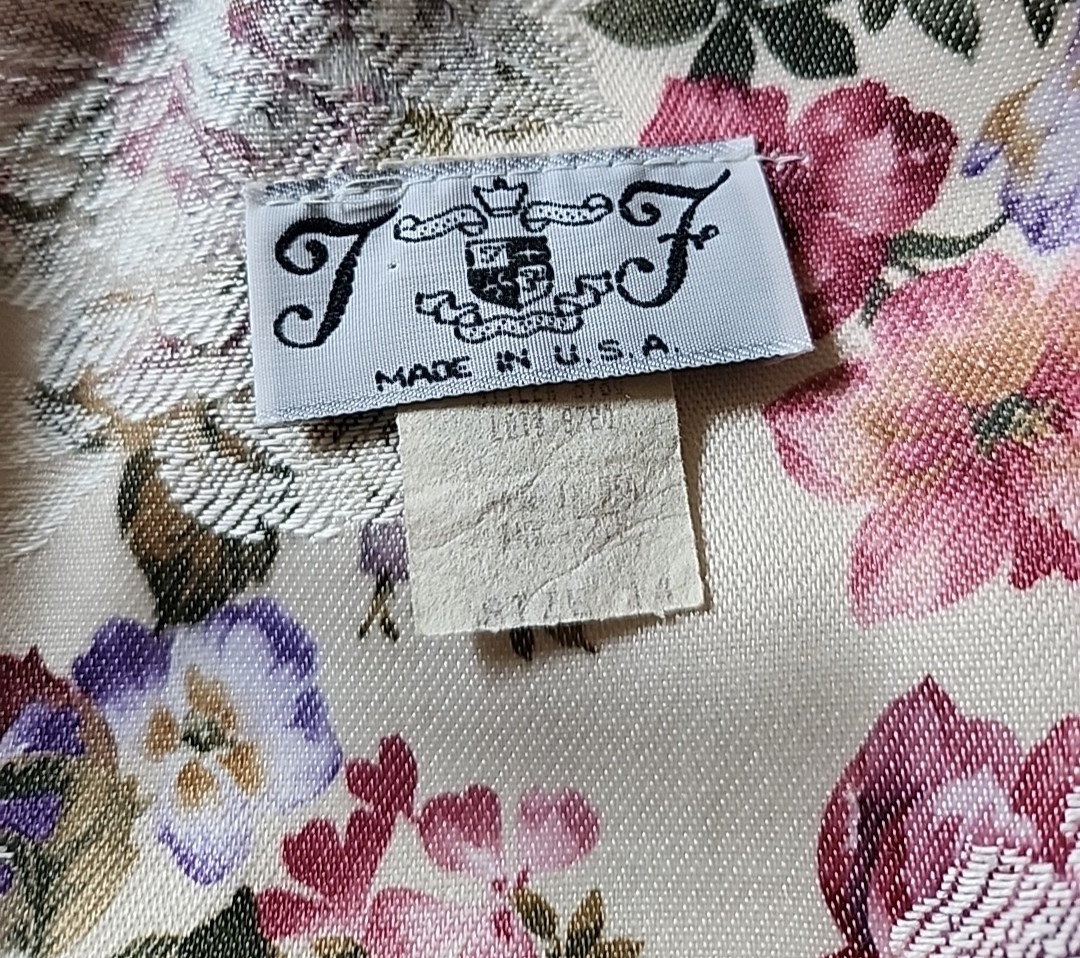 Vintage 80s Ivory Floral Blazer Lace Pink Fitted Cottagecore Romantic Size Large