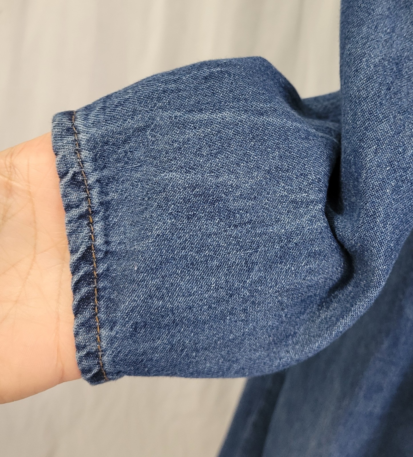 Vintage Moda Int’l Raised Waistline Button Down Flared Denim Dress Size 8