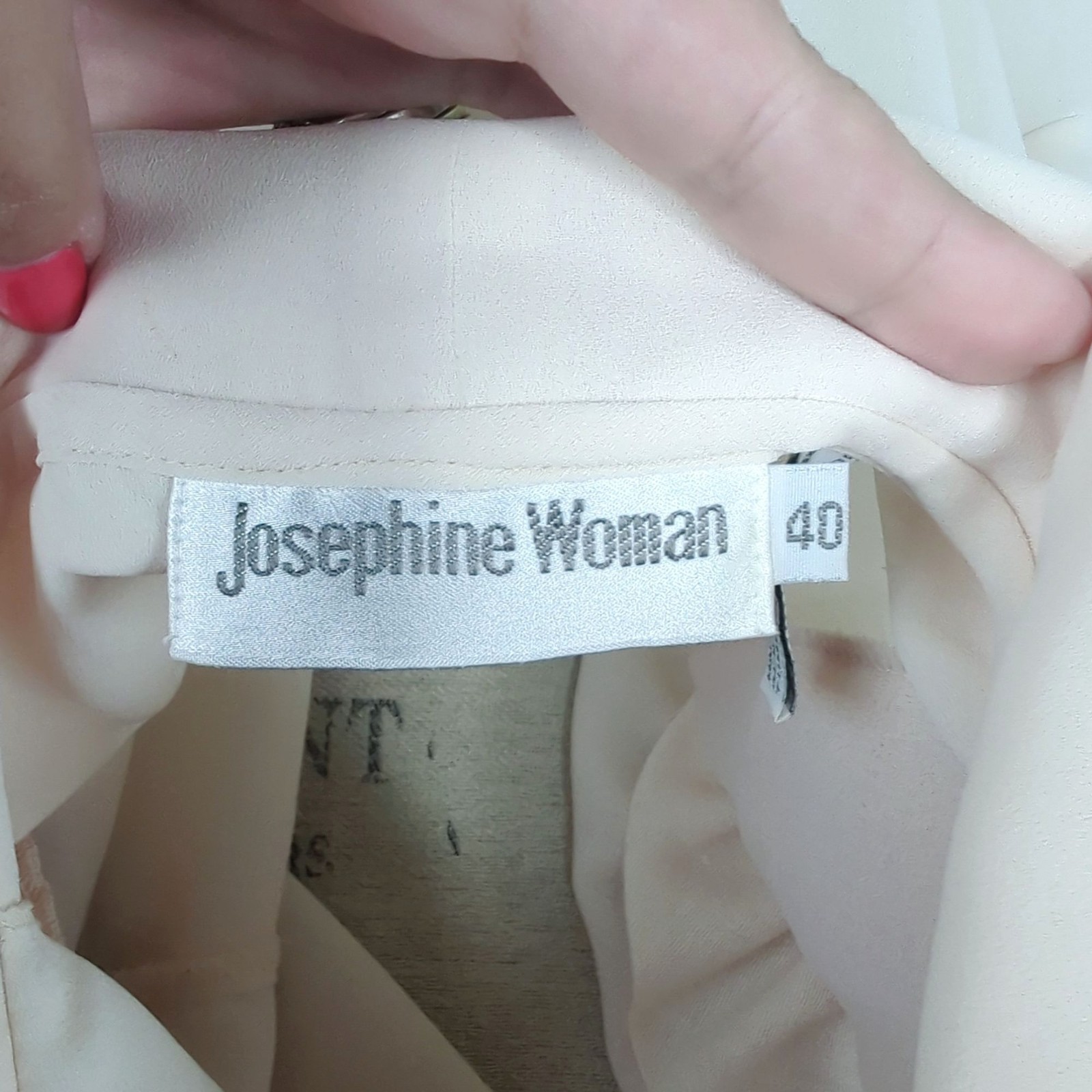 Vintage 80s Josephine Top Large Cream Pin Tuck Blouse