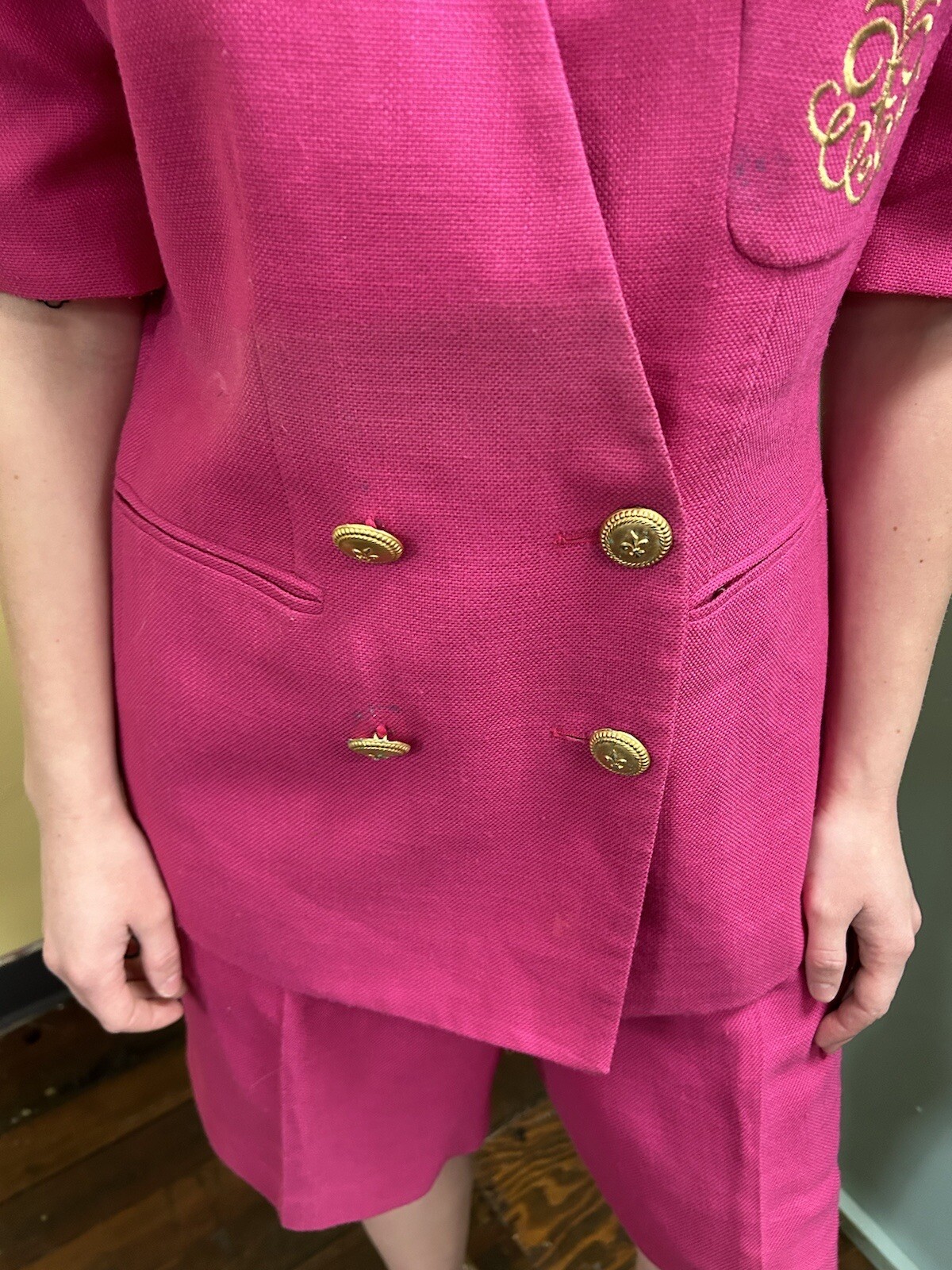 Vintage 80’s Gilmor Pink Short Suit Size 6p