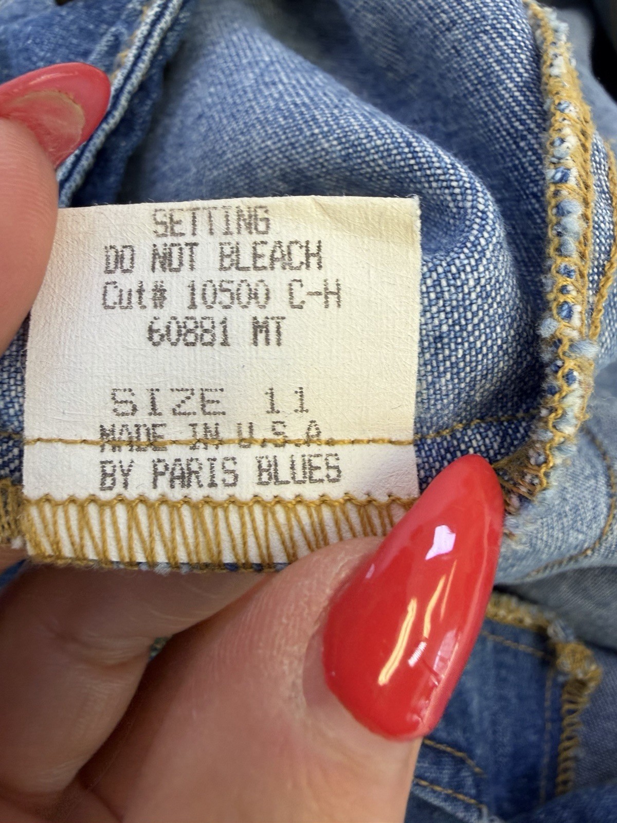 Vtg 90s Paris Blues Denim Dress Pleated Detail Skirt Button Sz 11 USA Grudge