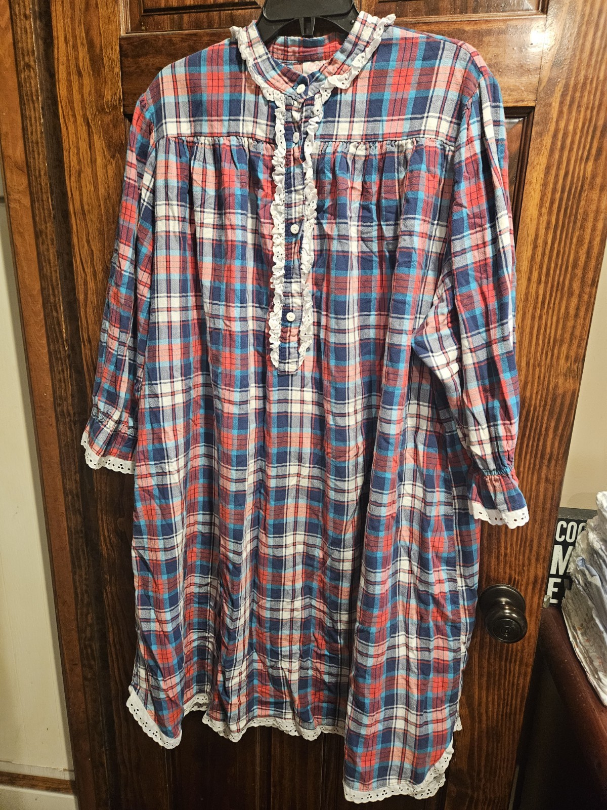 Cotillion Size 3x-4x Vintage Milk Maid Night Gown Plaid