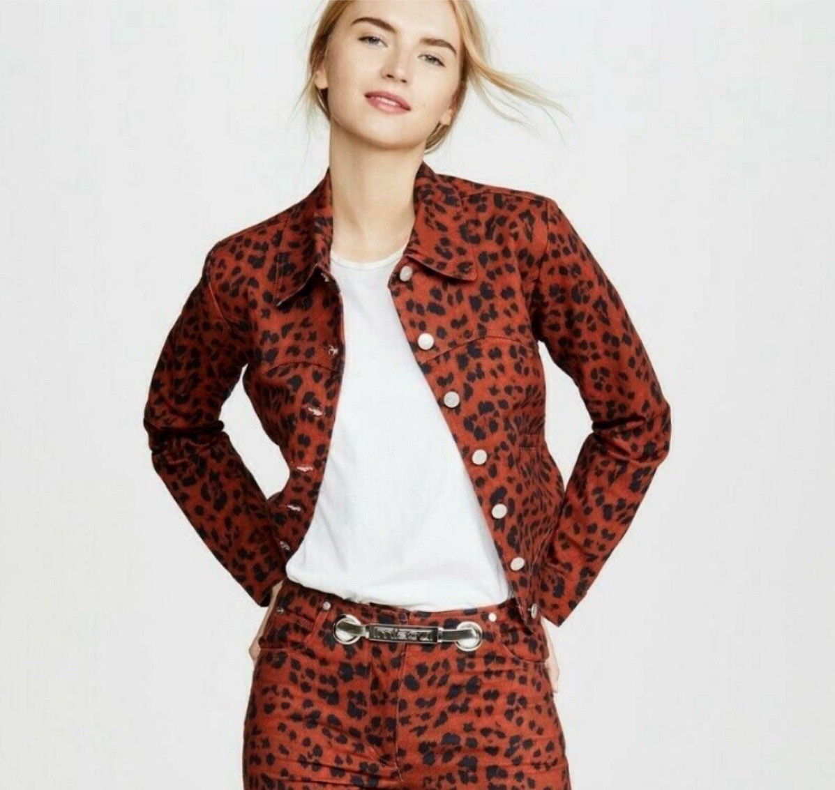 Miaou Red Leopard Jacket Sz L