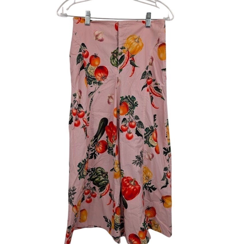 Maeve Anthropologie high rise garden veg Pink wide leg pants Women’s sz 2