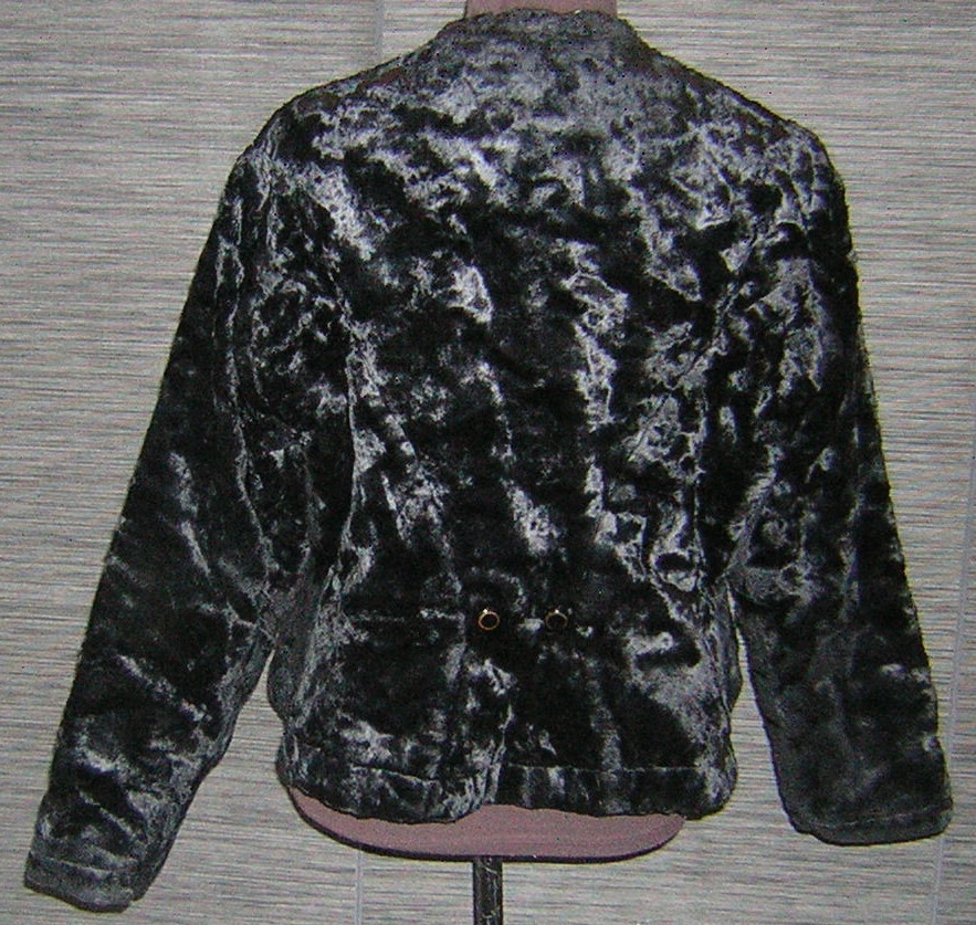 VINTAGE ANTIQUE CZECH WOMENS WINTER PEASANT FOLK COSTUME FUR JACKET MORAVIAN