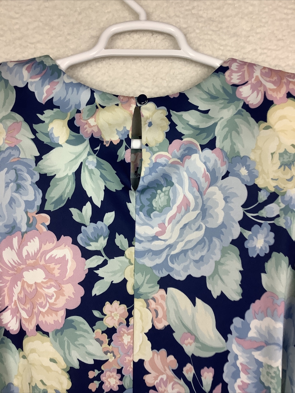 Vintage Statements ALine Peplum Dress Womens 14 Granny Core Stretch Belt Floral