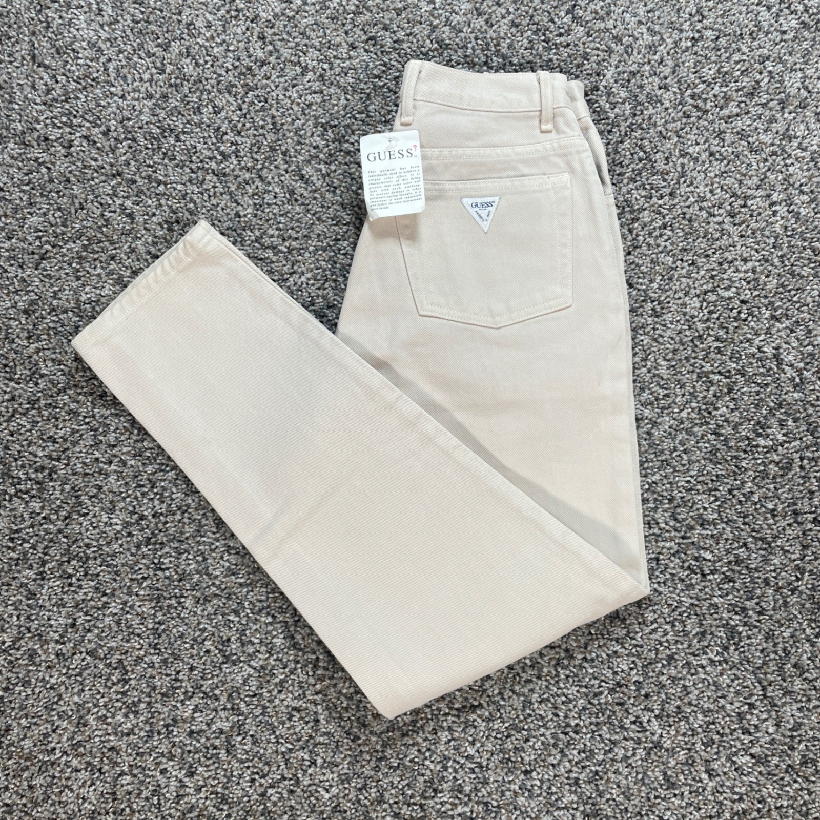 Vintage Guess Women’s 25×27 Jeans Narrow Leg Beige Khaki Cotton 43050ASH PLY