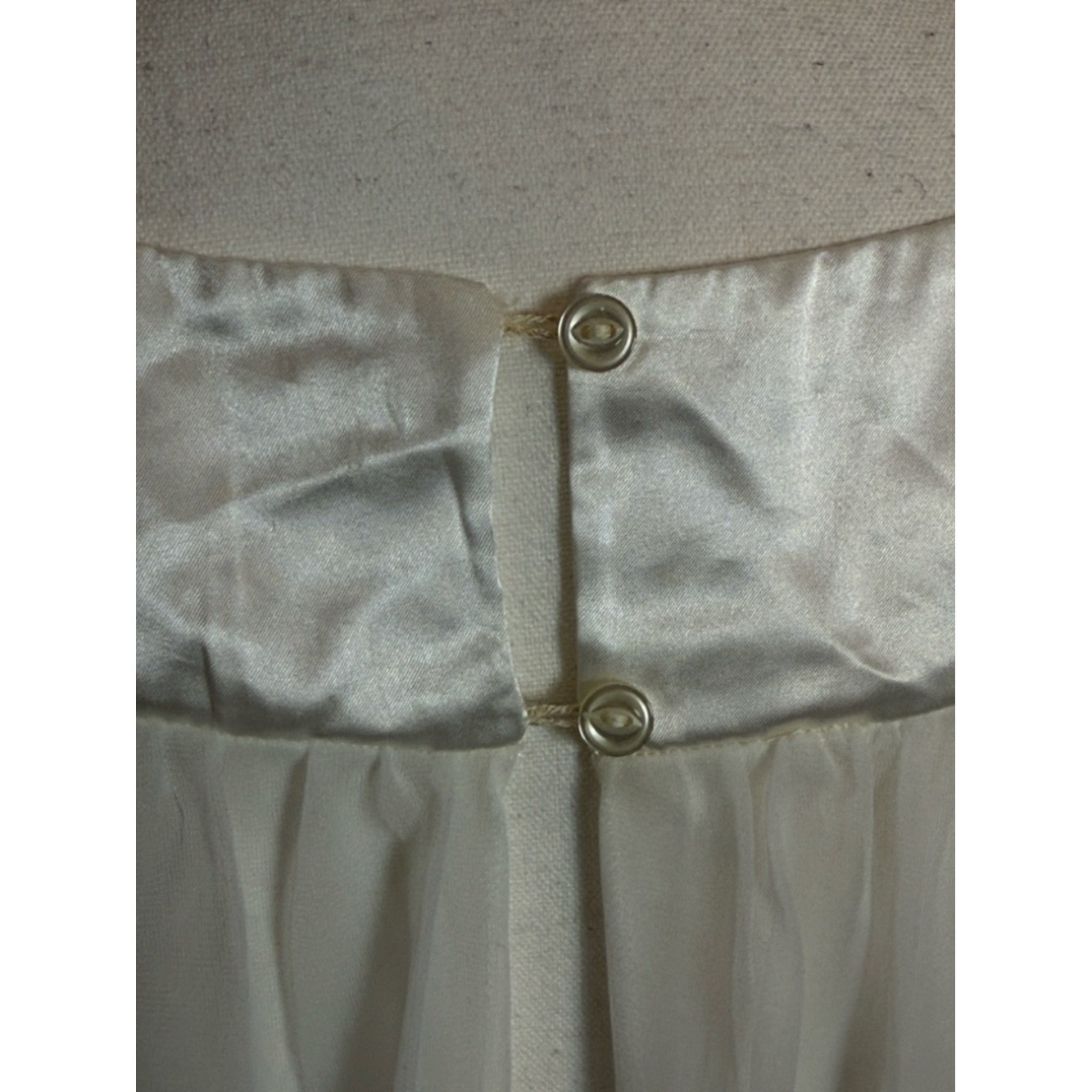 Vintage Gossard Artemis Bridal Nightgown White Sheer Lace Maxi S/M Petite