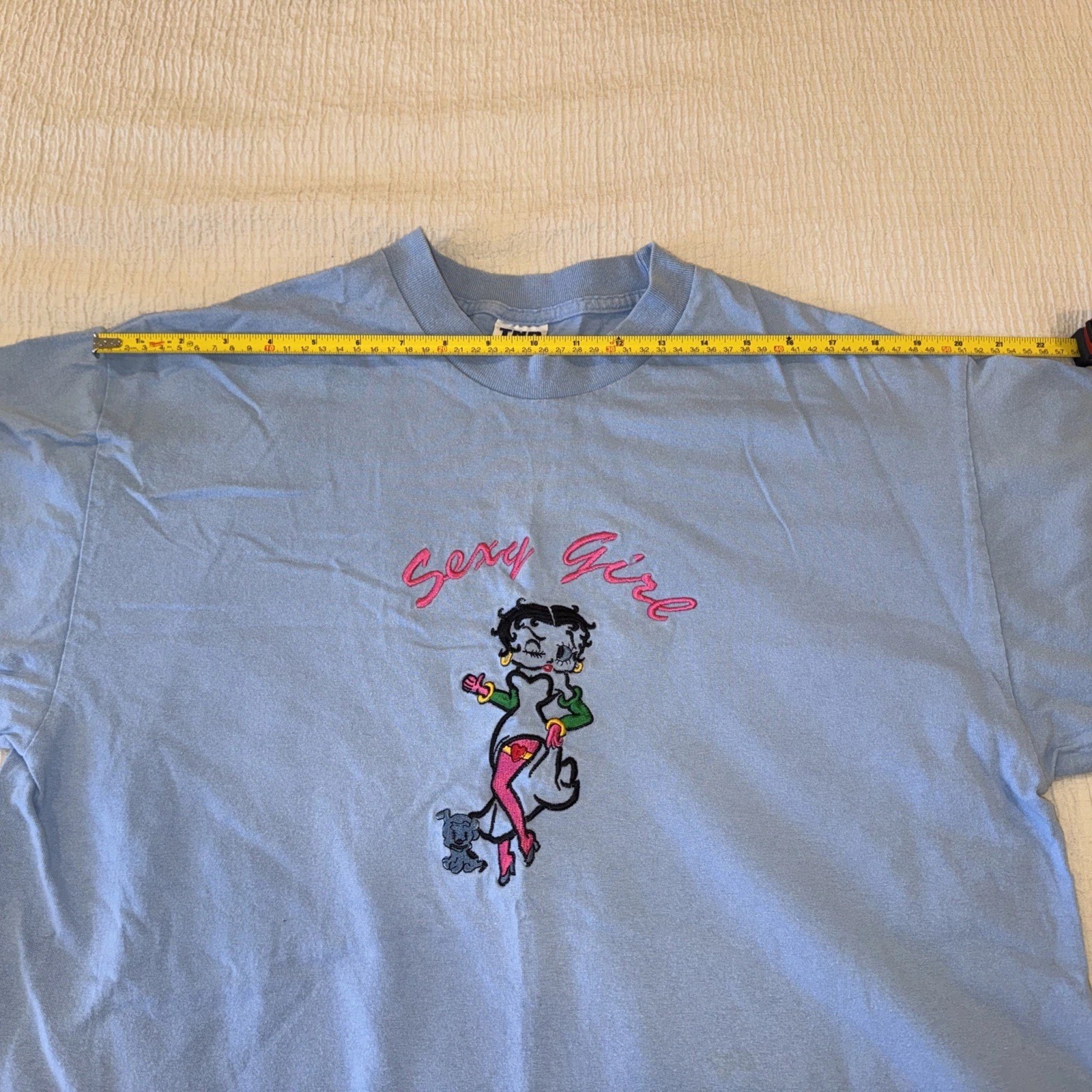 Vtg Betty Boop Adult Shirt XL „Sexy Girl” in a Pretty Blue Color