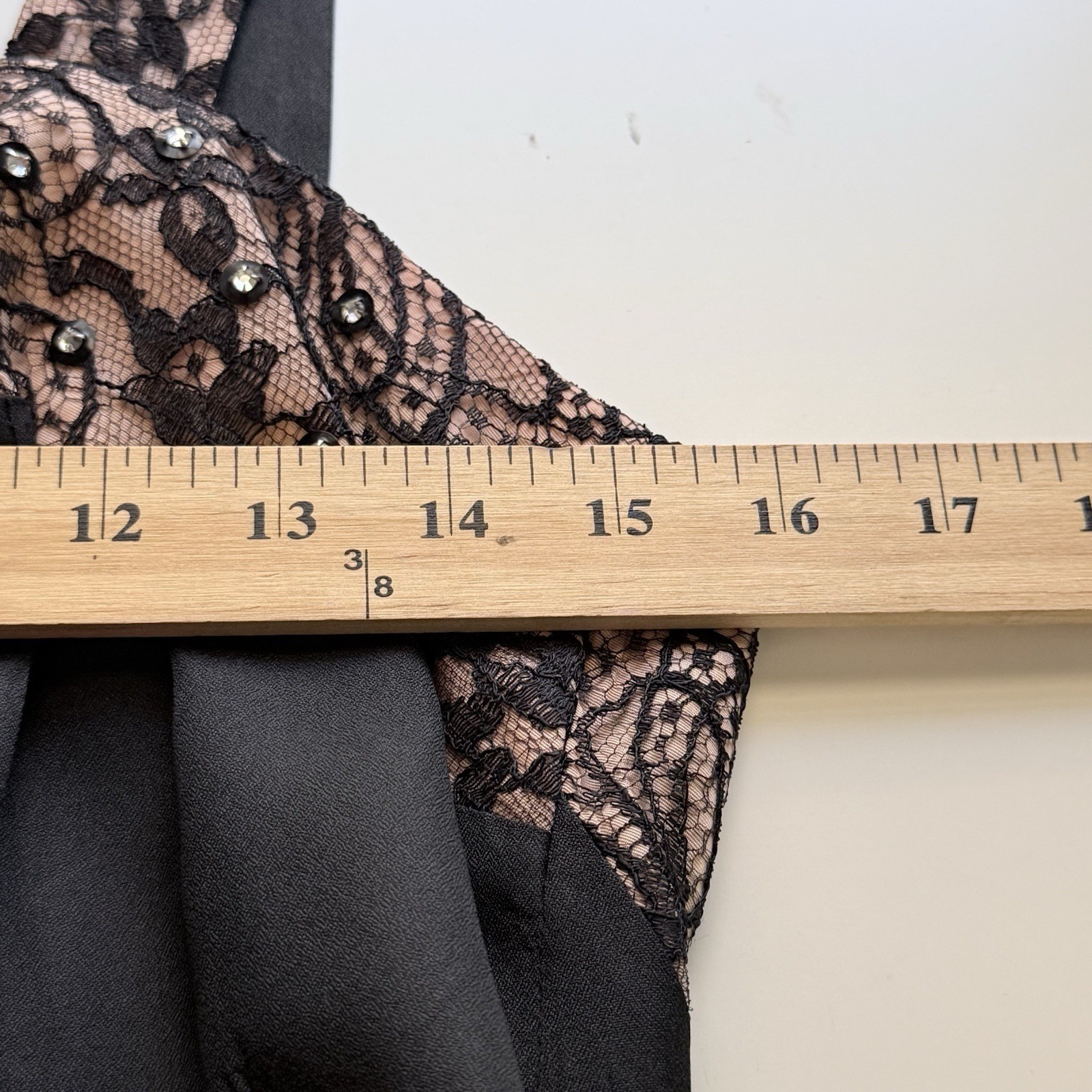 Lilli Diamond of California Cocktail Dress XS / Small 1950s Black Lace VINTAGE