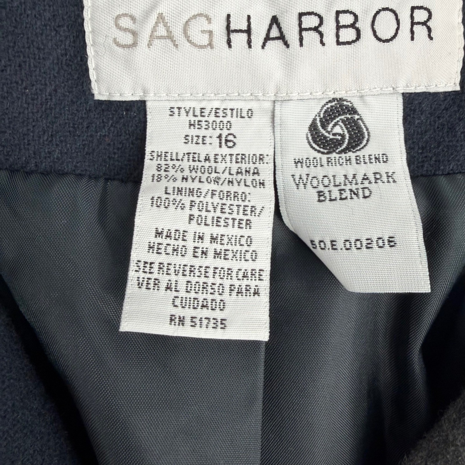 VTG Y2K Officecore Wool Blend Blazer Lot 2 Gray Navy Tailored Jackets 16