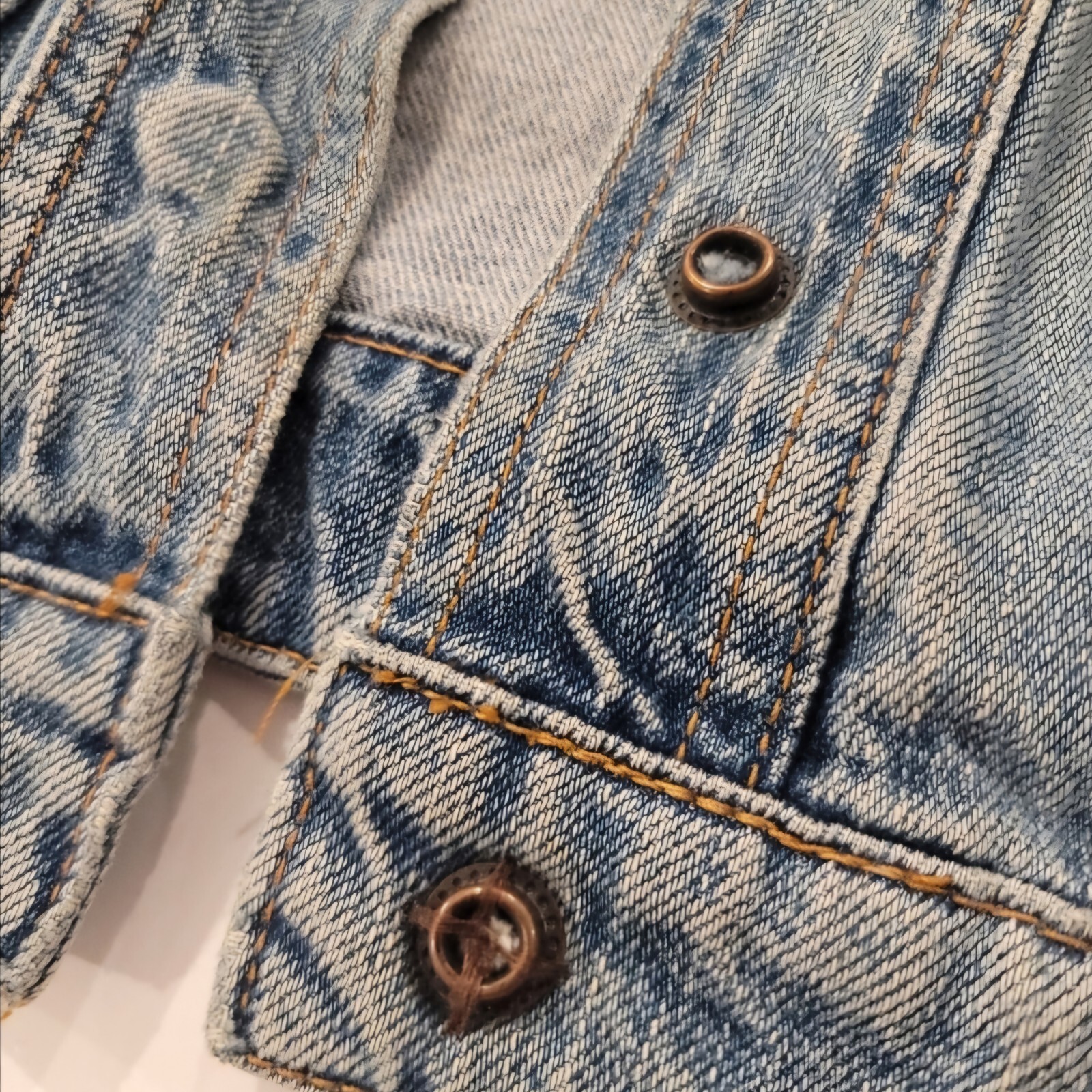 Vintage Y2K Upcycled Redone Custom Bling Gothic Cross Western Jean Jacket Medium