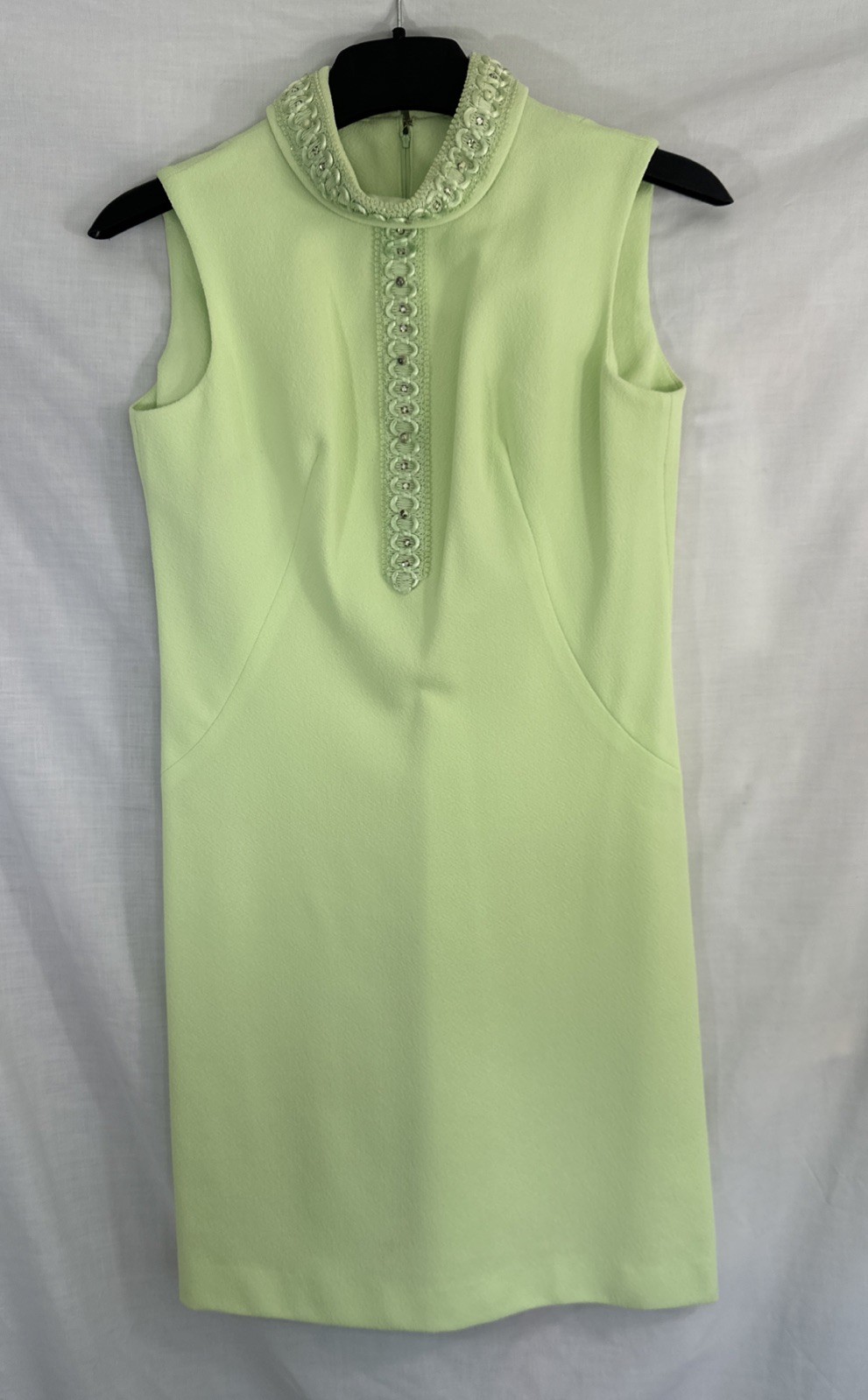 VTG Mod 2 Pc Sheath Dress & Boxy Crop Jacket Set *L/XL Key Lime Green Jackie O