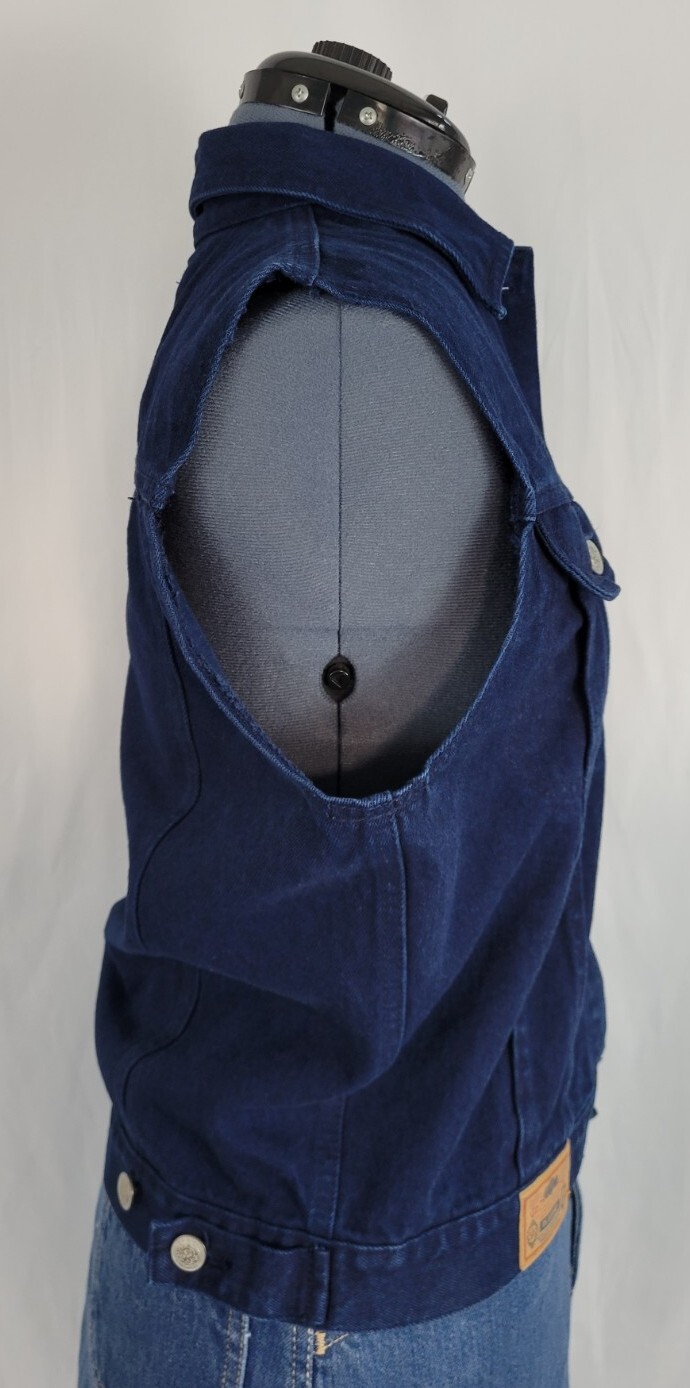 Vintage PS Gitano Dark Blue Sleeveless Denim Vest Size Small