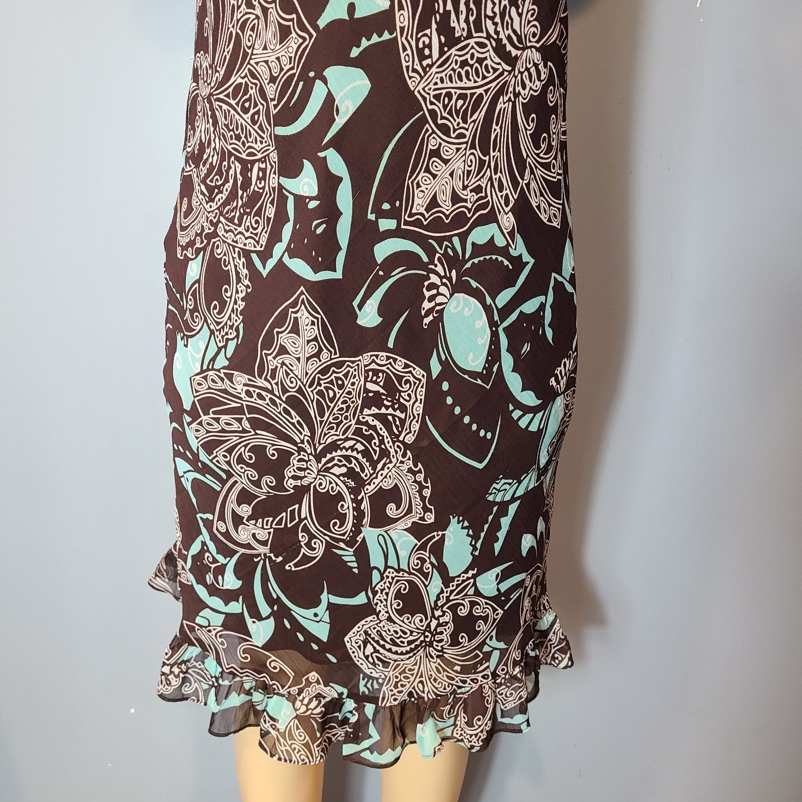 Vtg Expressions Y2K Retro Floral Dress Womens Sz Medium 90s Fairy Grunge Resort