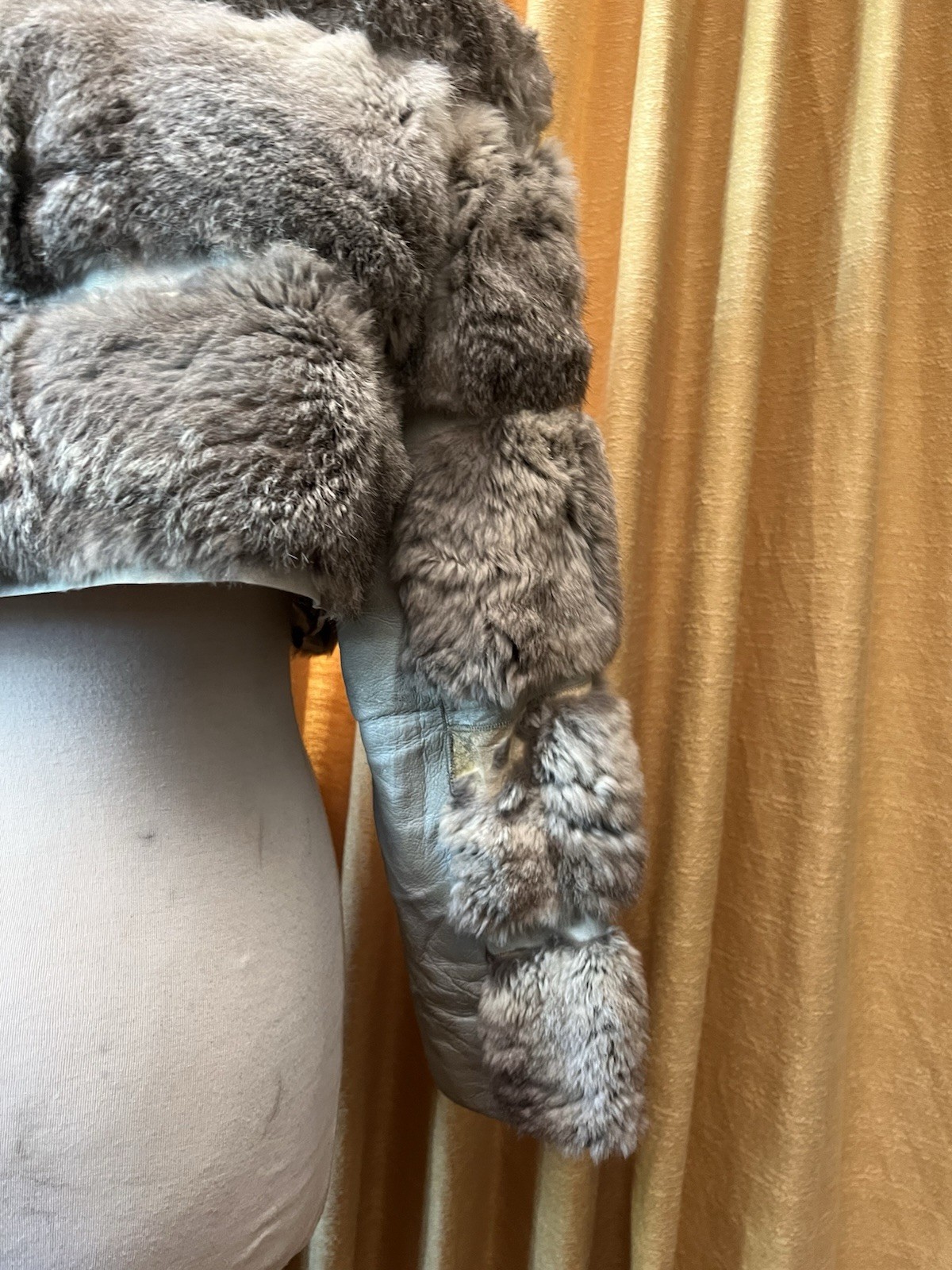 Vintage 1970s Cropped Genuine Rabbit Fur Coat