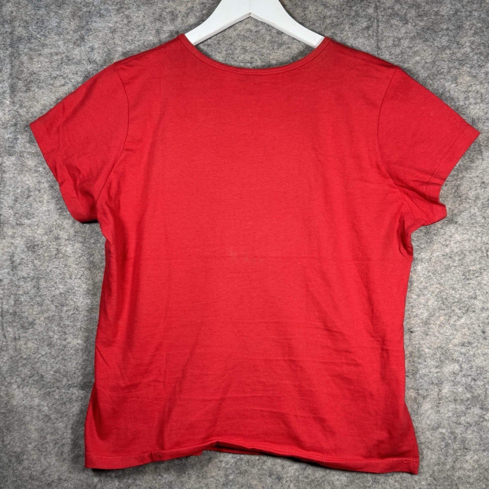 Womens The Beatles Love Cirque Du Soleil Red Graphic T Shirt Top Size XL 20×23