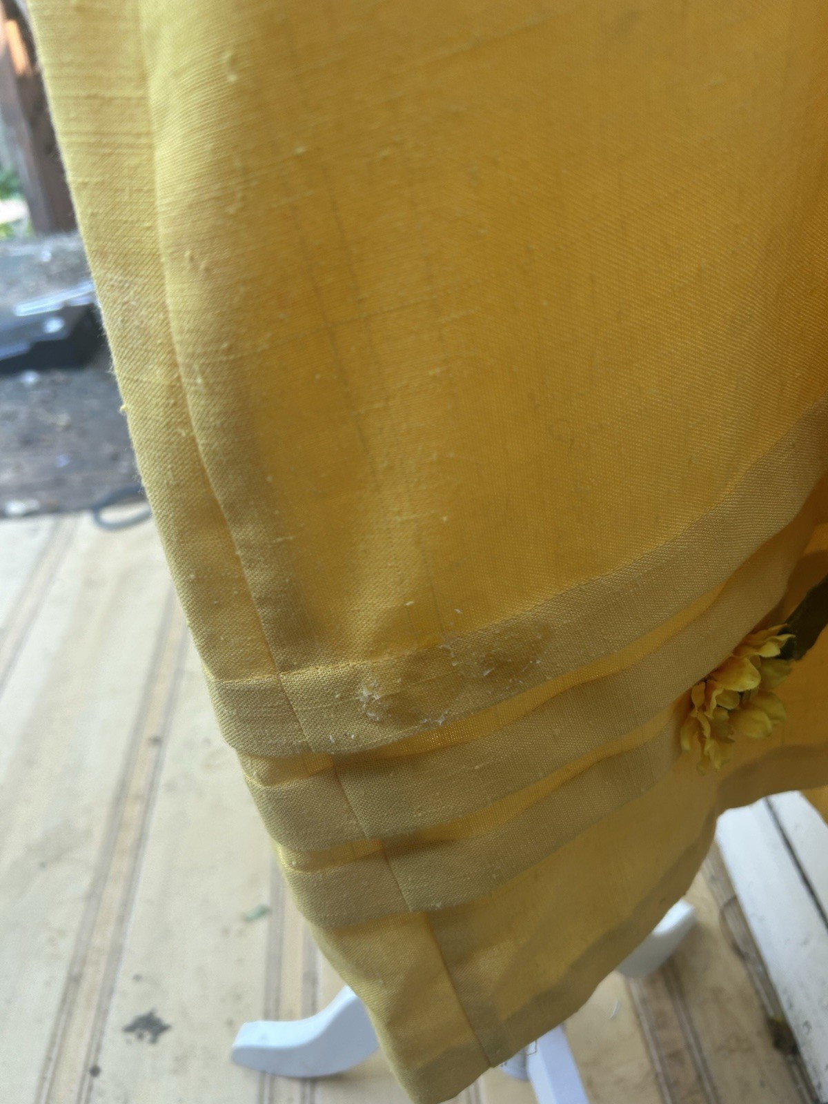 Vtg 1960s Dress Murray Meisner Sunflowers Yellow Shift Dress Woven Cotton 39w