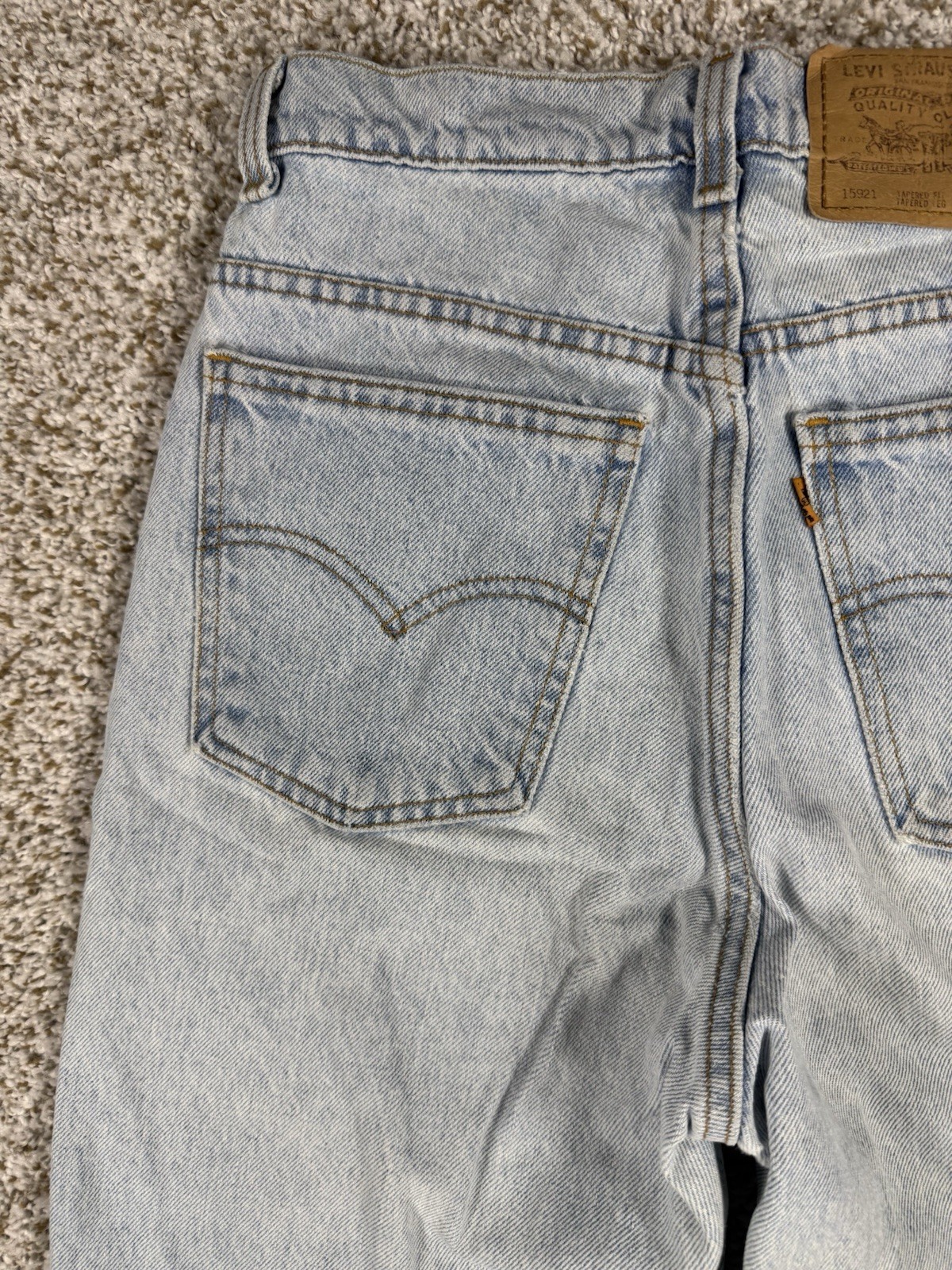 VINTAGE Levi’s 15921 Orange Tab Light Wash Tapered Fit High Rise Jeans Women’s M