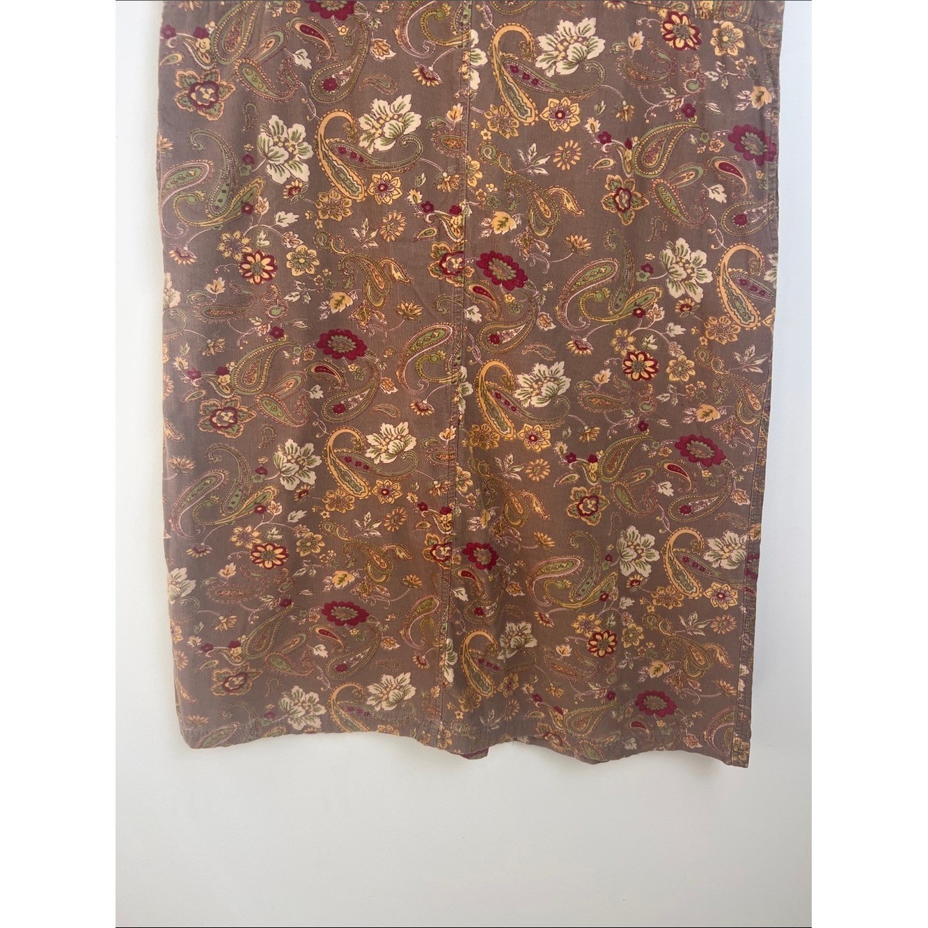 VTG Serengeti Large 90s Cottagecore Floral Corduroy Jumper Dress Pockets