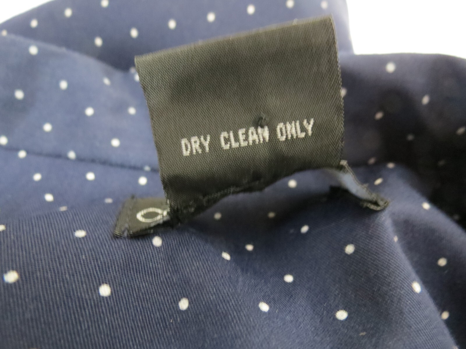 Vintage Size 12 Large Counterparts Navy Blue White Polka Dot Jacket Blazer