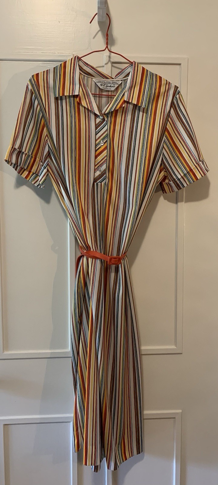 Vintage 60’s/70’s Retro/Mod Striped T-shirt Dress W/ Belt NPC Fashions Size S