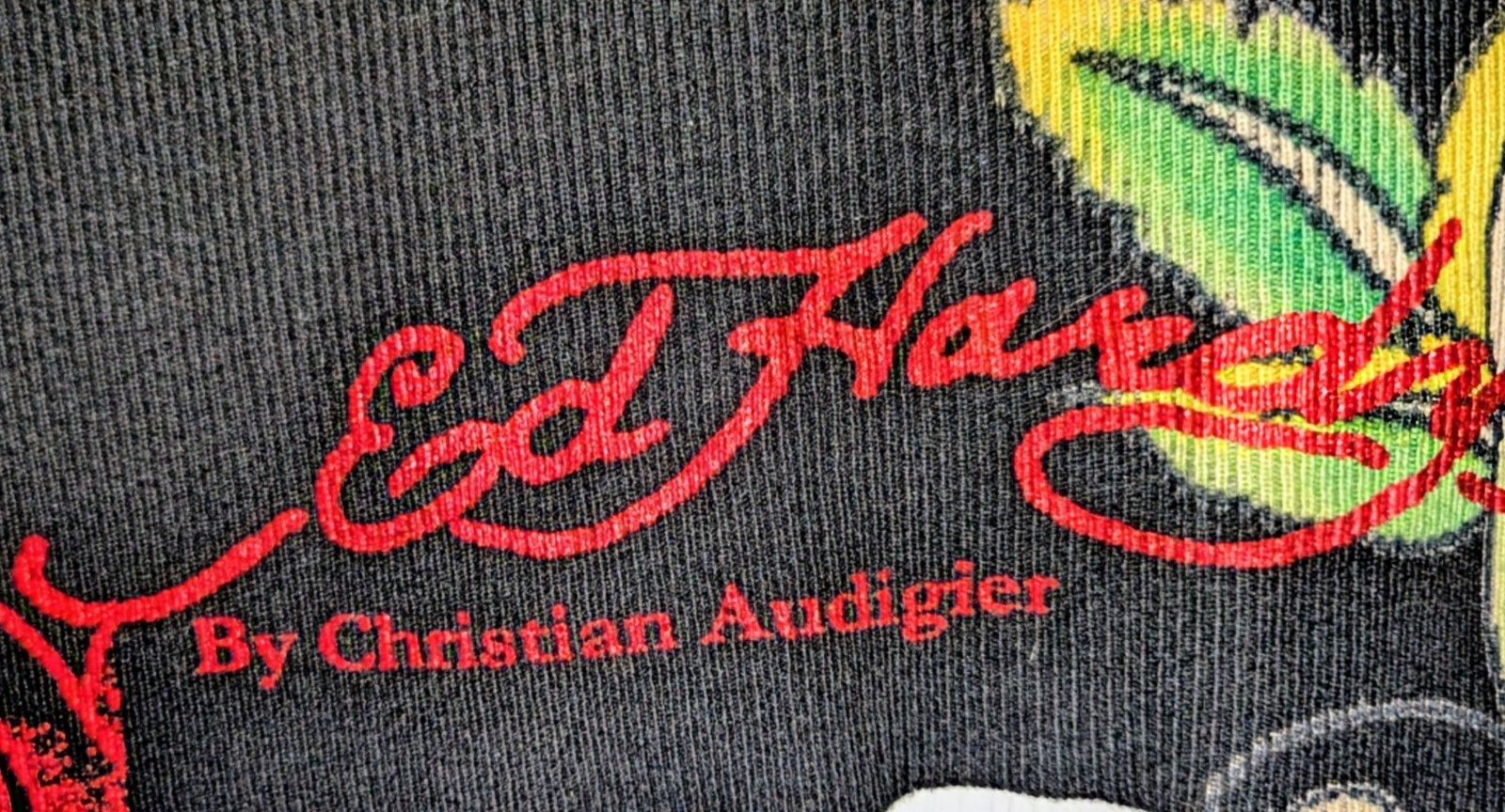 Vtg Ed Hardy Christian Audigier Bodycon Blingy Sweater Dress Y2K Panther Med A+!