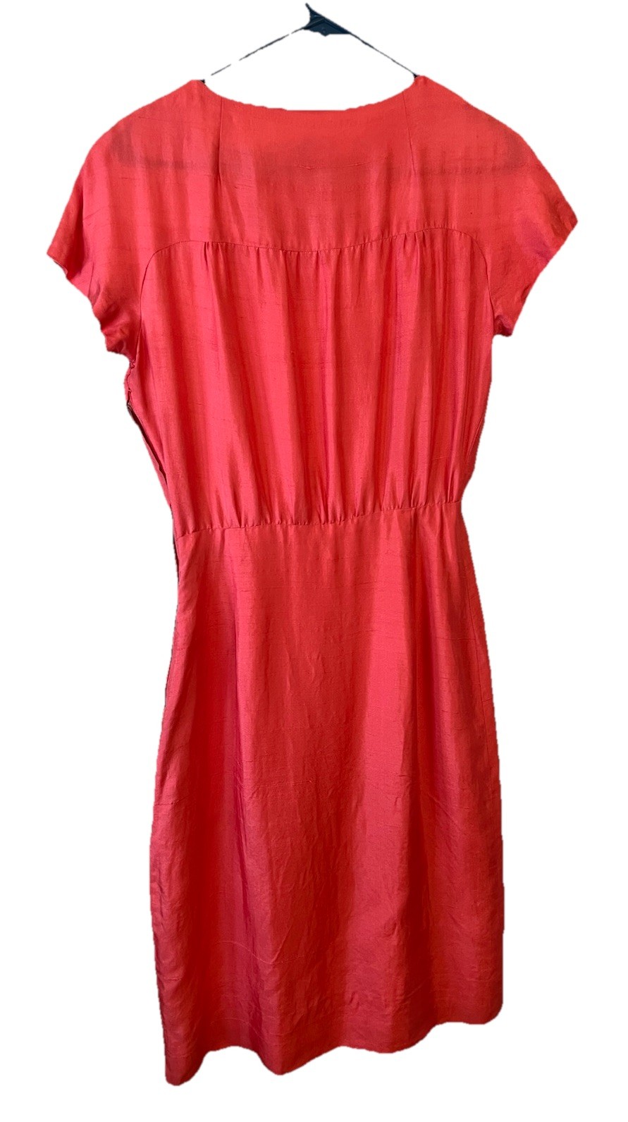 Homemade Vtg 1960 Silk Dupioni Pink Retro Style Fitted Dress W/pencil Skirt 6